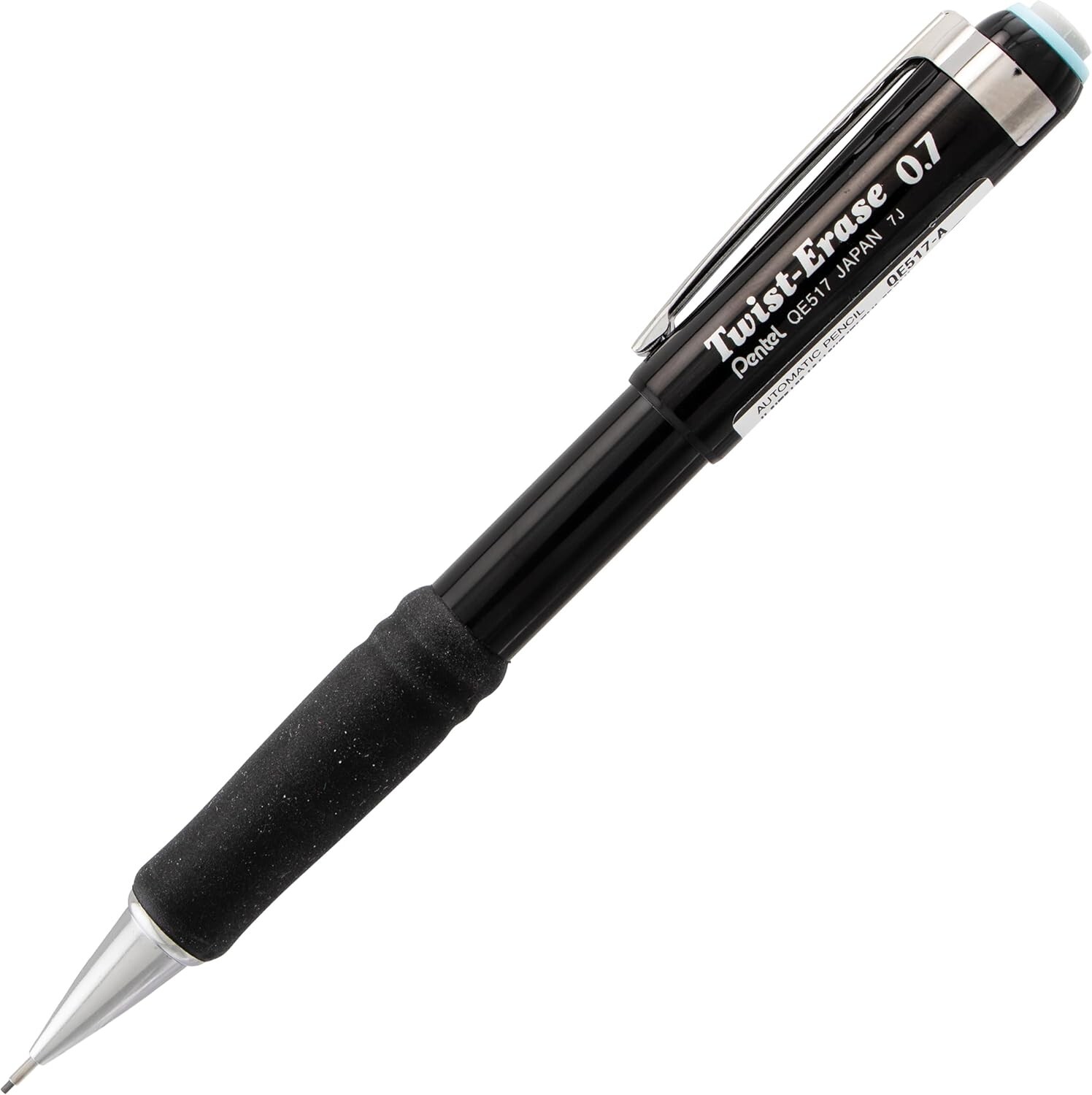 Pentel Twist-Erase III Mechanical Pencil, (0.7mm), Black Barrel, Pack of 4