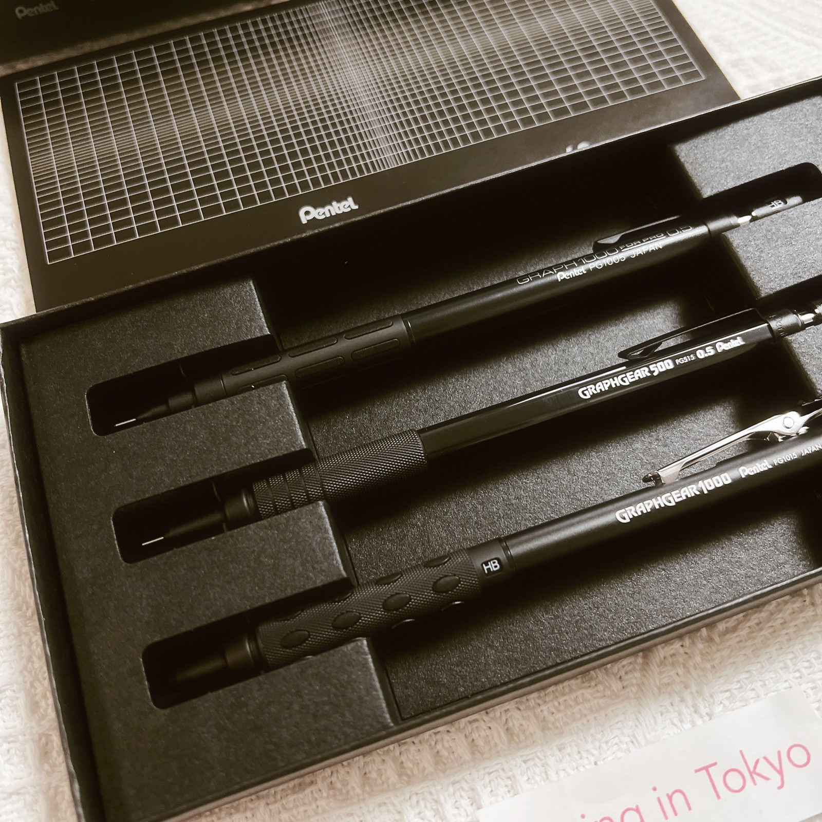 Pentel Drafting Pencil 60th Anniversary Limited Set 0.5mm Graph 1000 Gear Japan