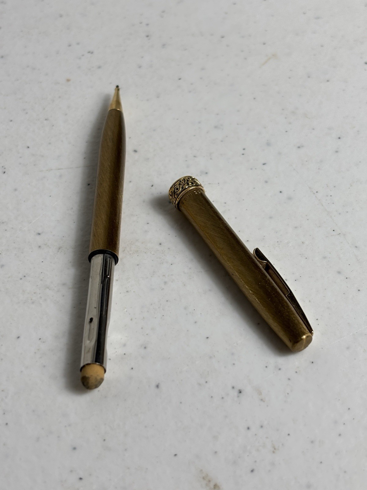 Vintage Scheaffer Mechanical Pencil Brushed Gold Rosette