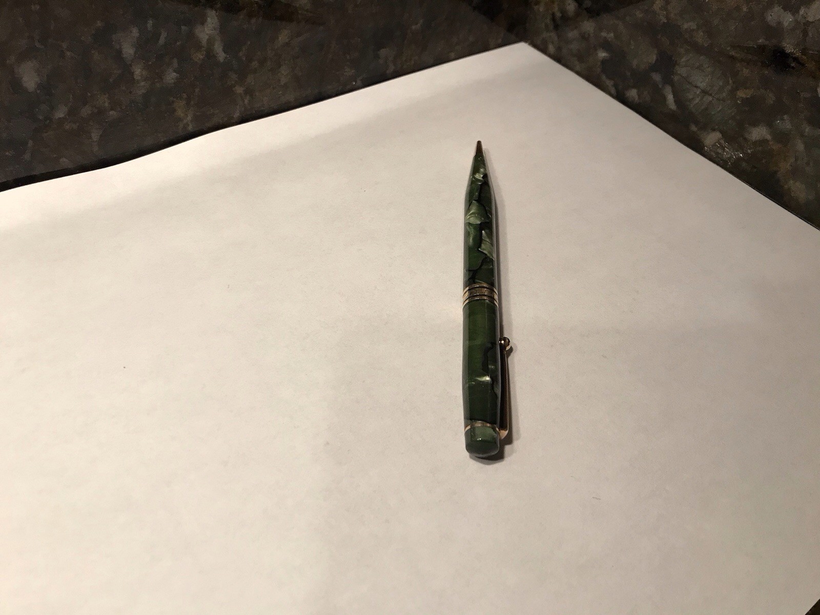 Vintage Wahl Eversharp Mechanical Transitional Pencil Green Marbled Gold Filled