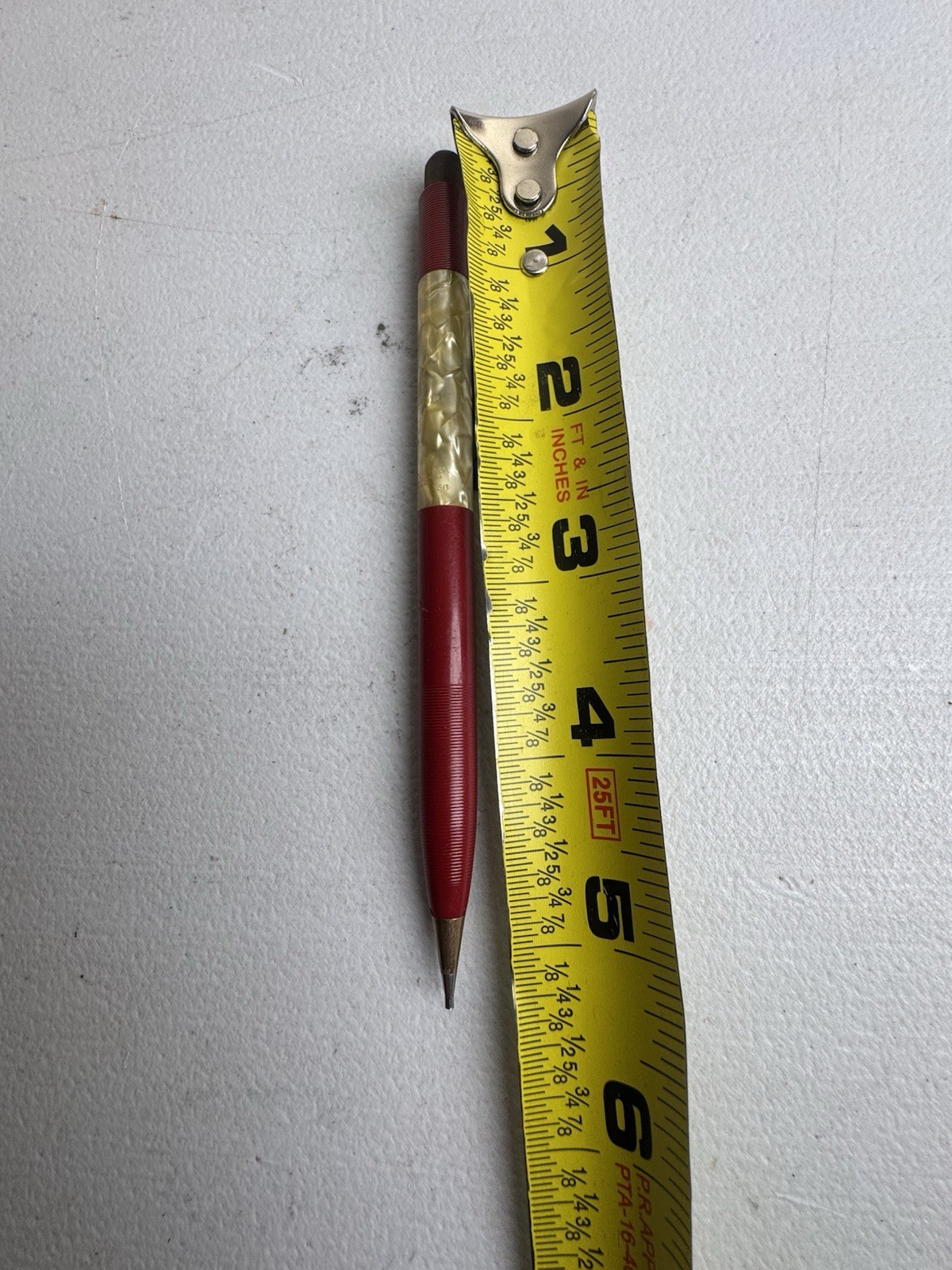 Vintage Sheaffer’s Mechanical Pencil Crimson Red & Pearl Marbled #150 USA Made