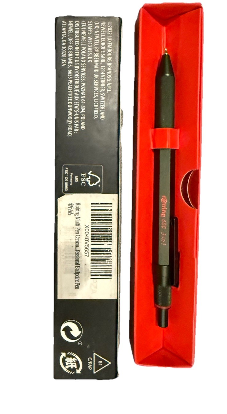 Rotring 600 3 In 1 Multi Pen Camouflage Green Ballpoint Pencil Mechanical 0.5Mm