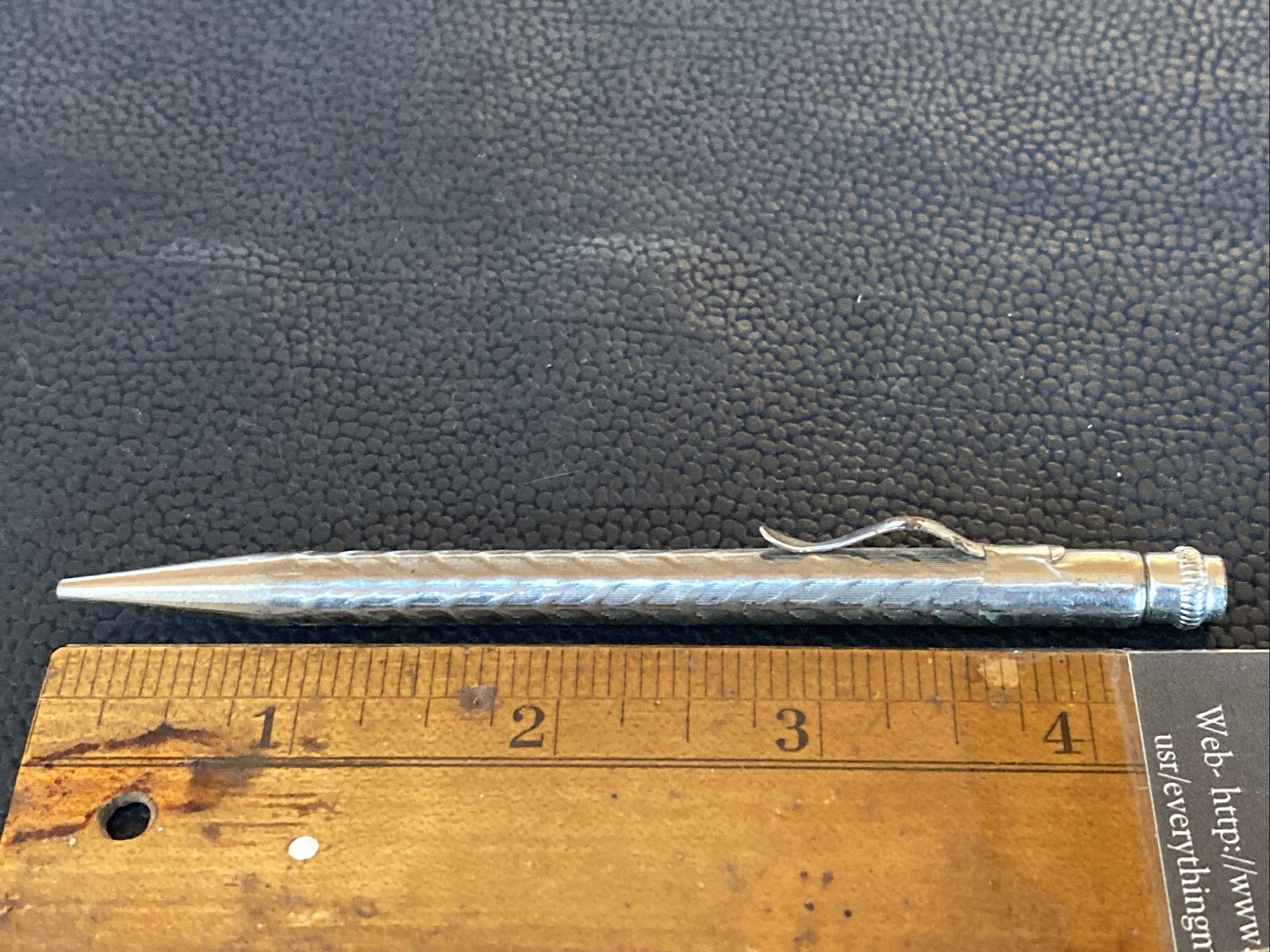 VTG 1920s/30’s Made In USA PAT’D Mechanical Pencil Silver Tone Twist Top AS IS