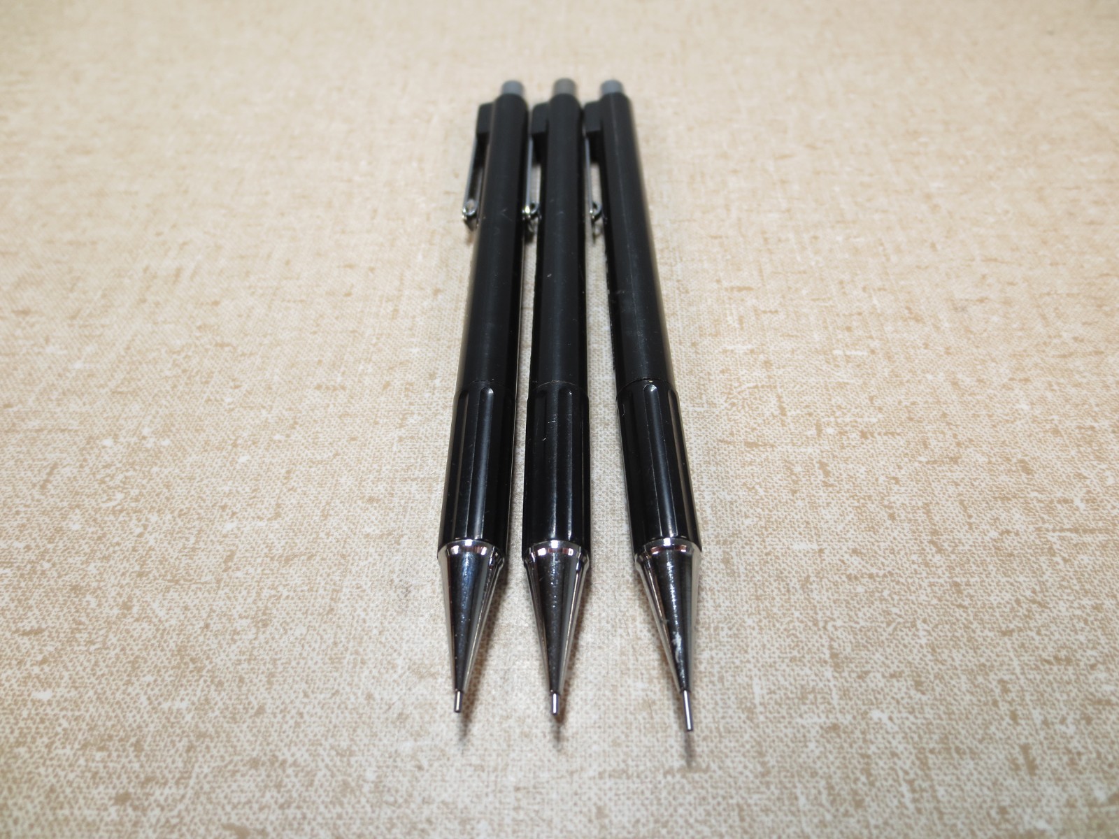x3 Vintage PENTEL P245 Bravo Mechanical Pencil 05.mm Black Taiwan Tested Retired