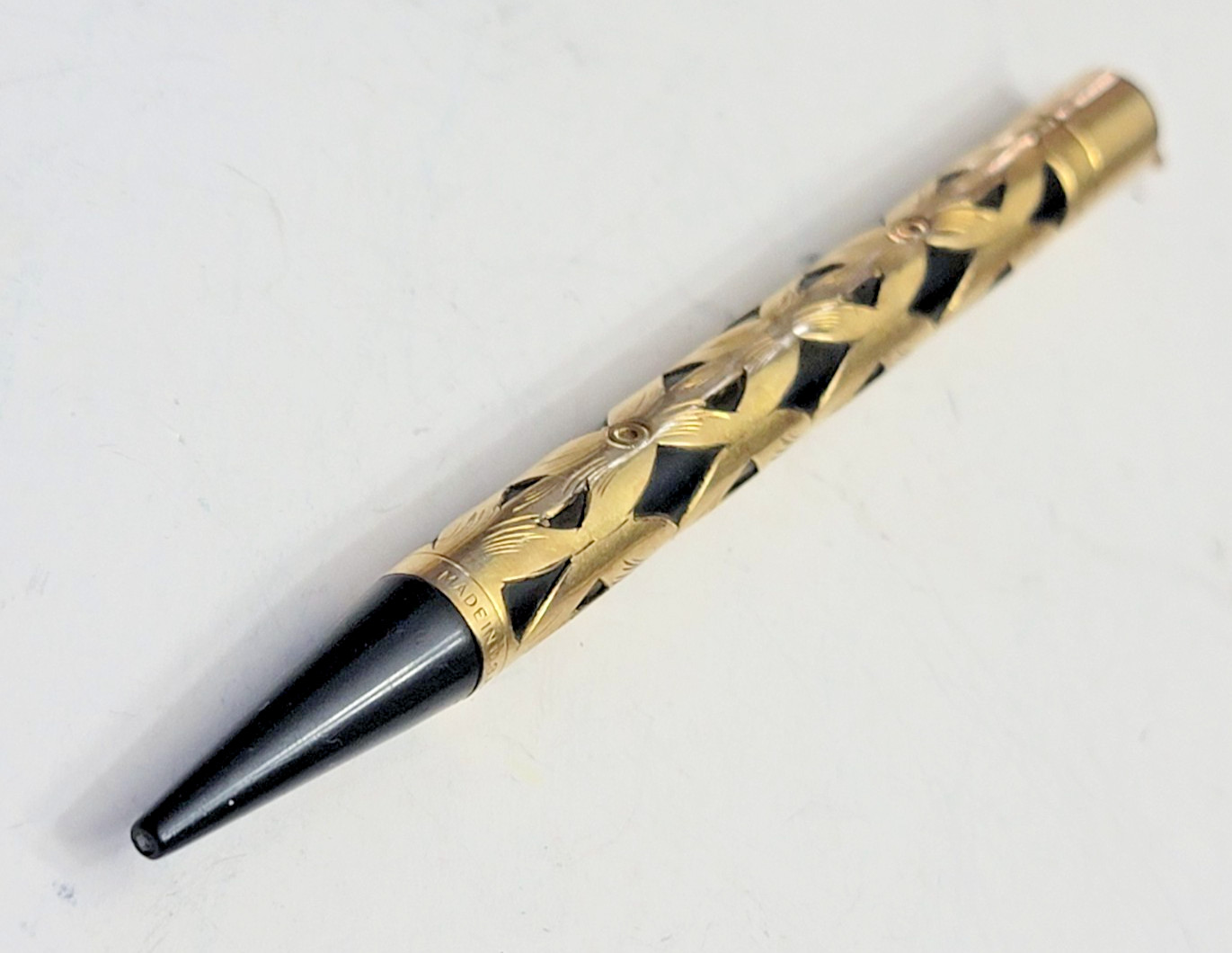 Antique WATERMAN’S gold filled Chatelaine/Short mechanical pencil art deco 1920s