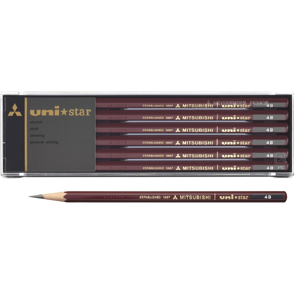 Mitsubishi Unistar Hexagonal Pencil 4B US4B