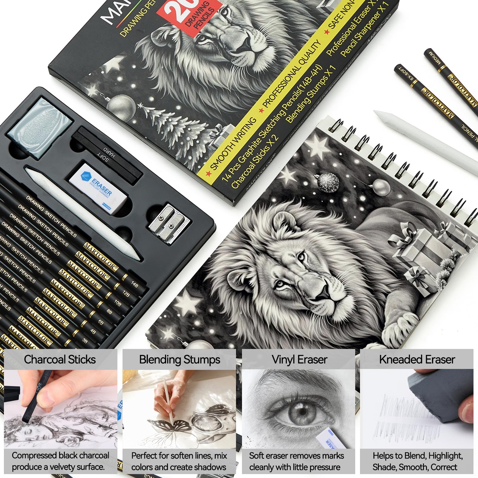 MARTCOLOR Drawing Sketching Pencil Set, 20 1 Count (Pack of 20), Black-20Pack