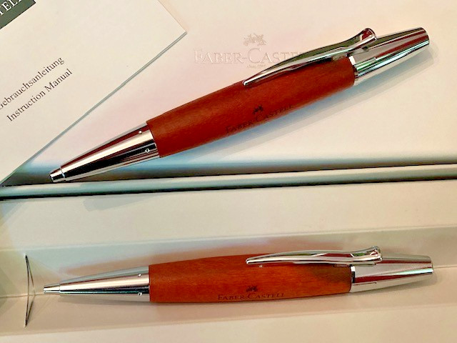 Faber Castell Pencil & Pen SET Emotion Chrome Pear Wood Brown New (w/flaw)