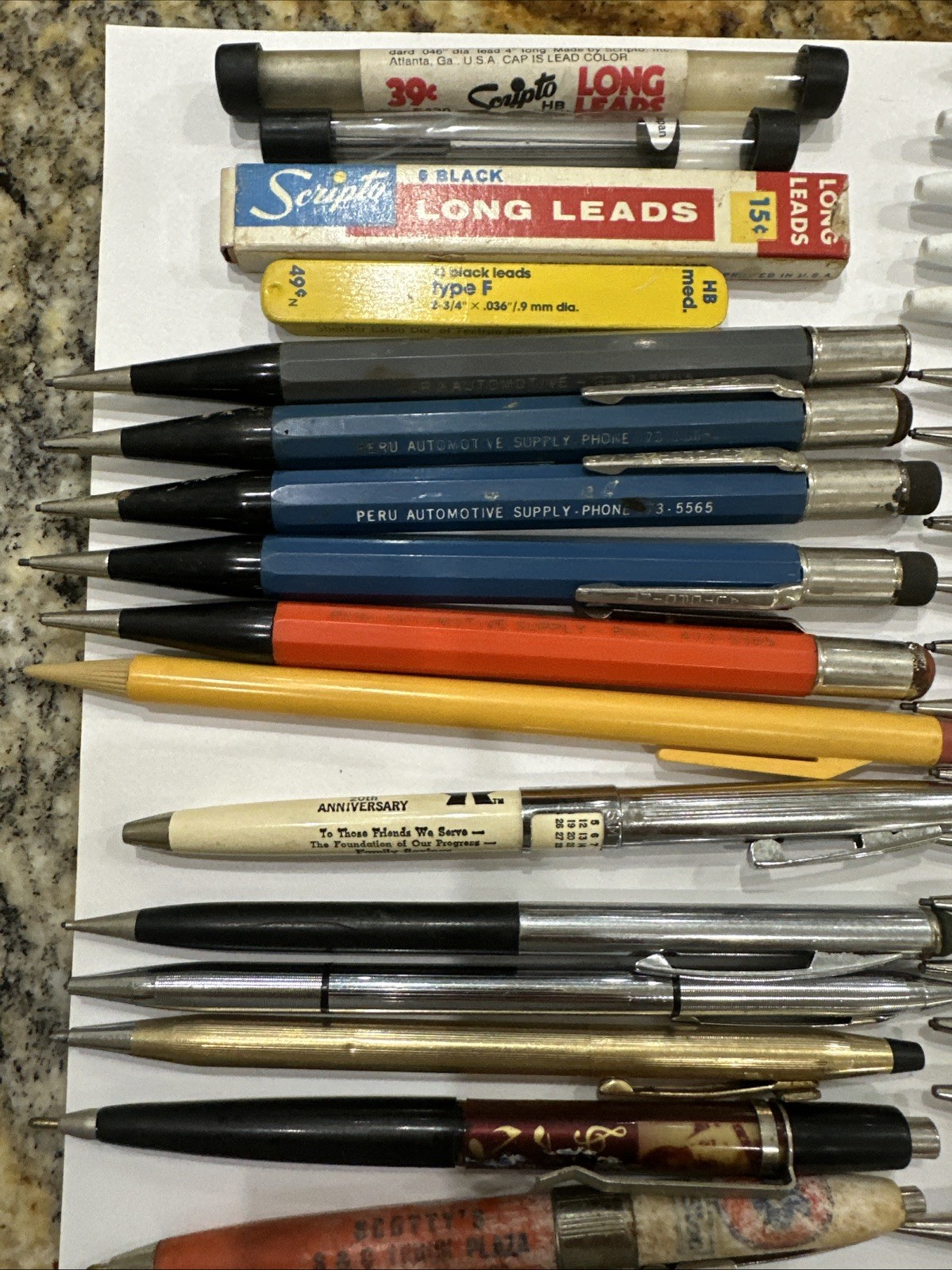 Autopoint Mechanical Pencils Oversize Advertisement Pens USA Elvis Pepsi Garland
