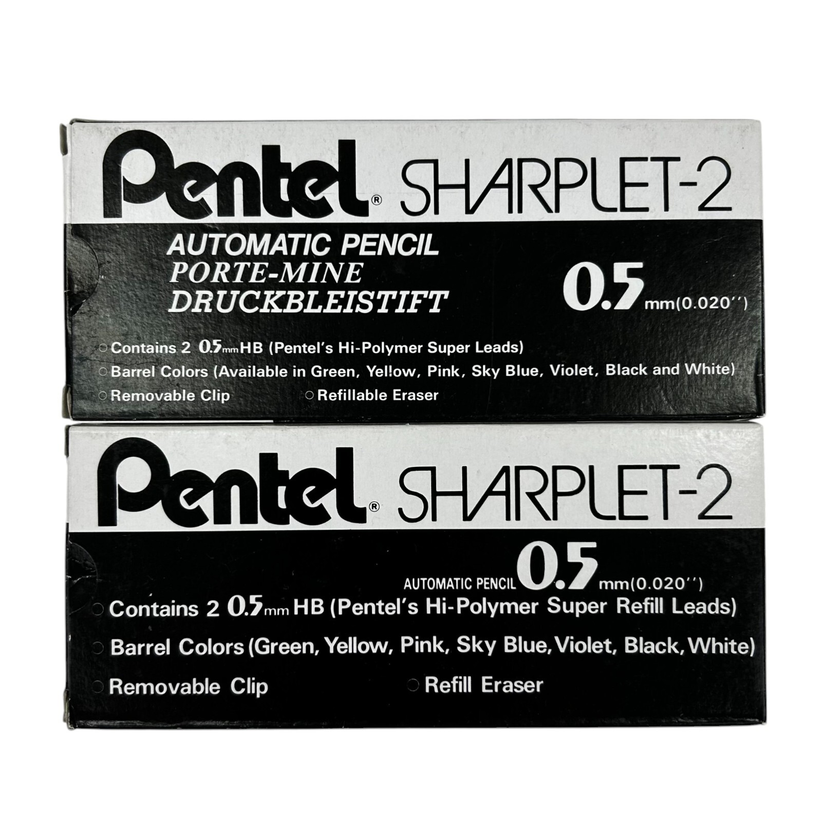 Vintage Japan 19 Pentel 0.5MM A125 Sharplet-2 Automatic Mechanical Pencils Black