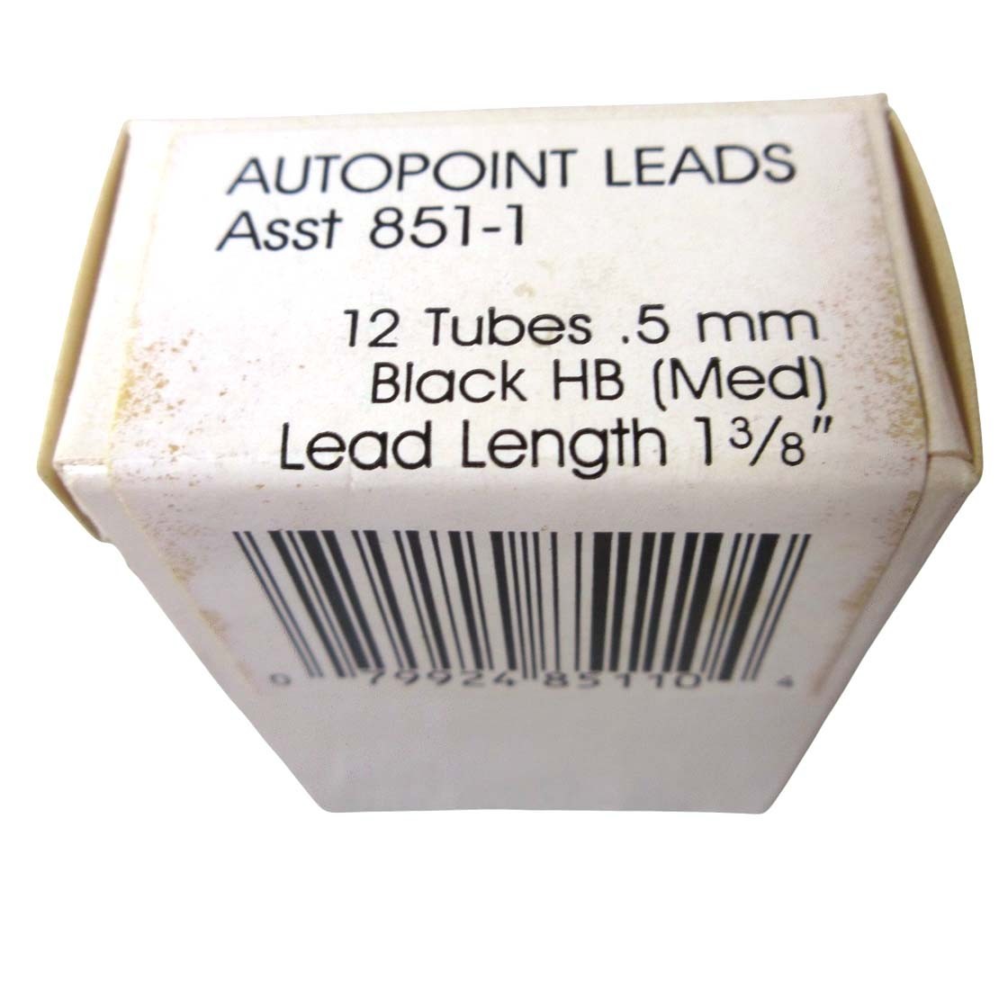 Vintage Autopoint Black Thin Leads Box of 11 Tubes .5 mm Medium 1-3/8 Inch