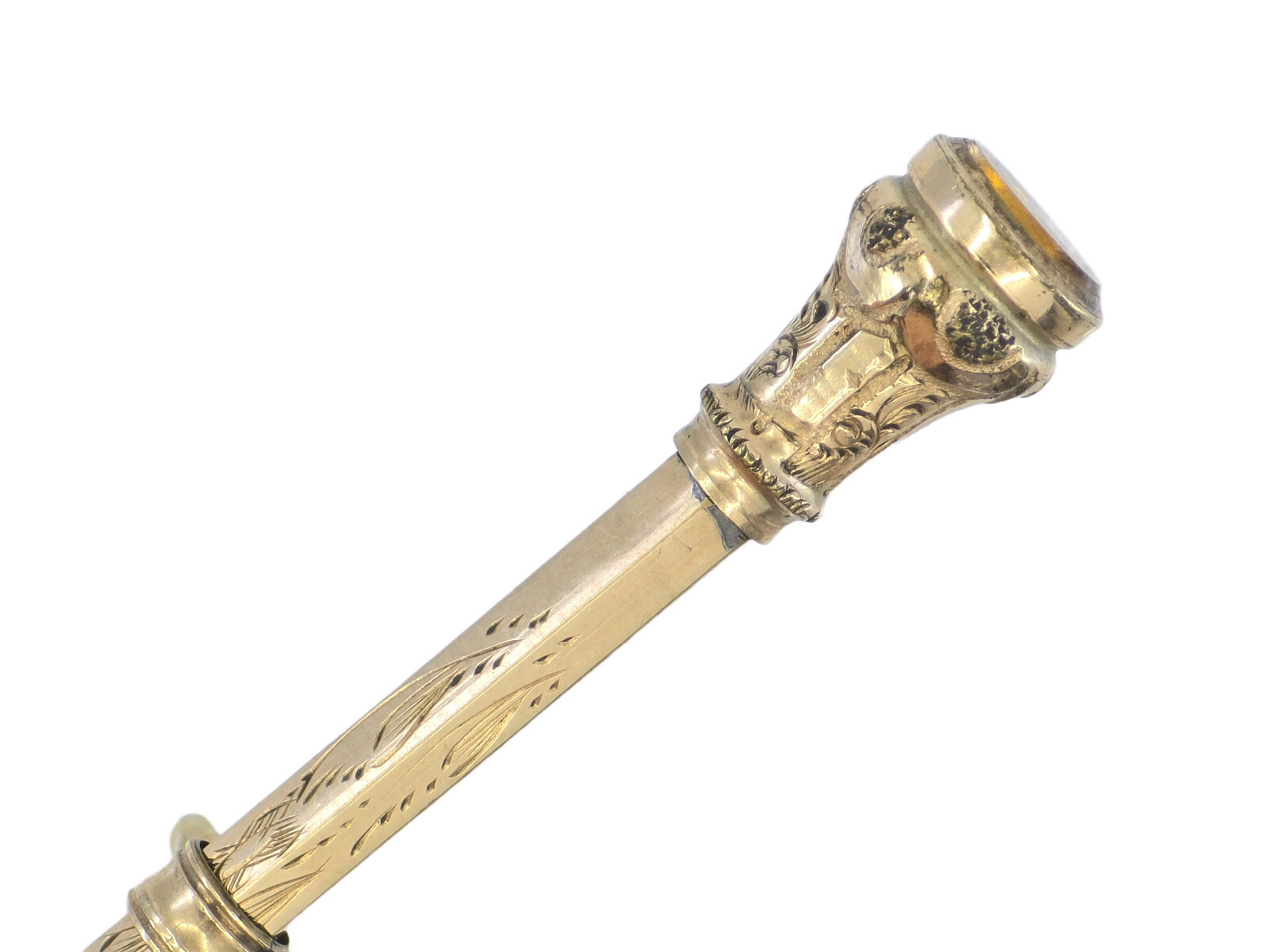 ANTIQUE SOLID 9K GOLD VICTORIAN MECHANICAL PENCIL / TESTED GOLD with XRF MACHINE