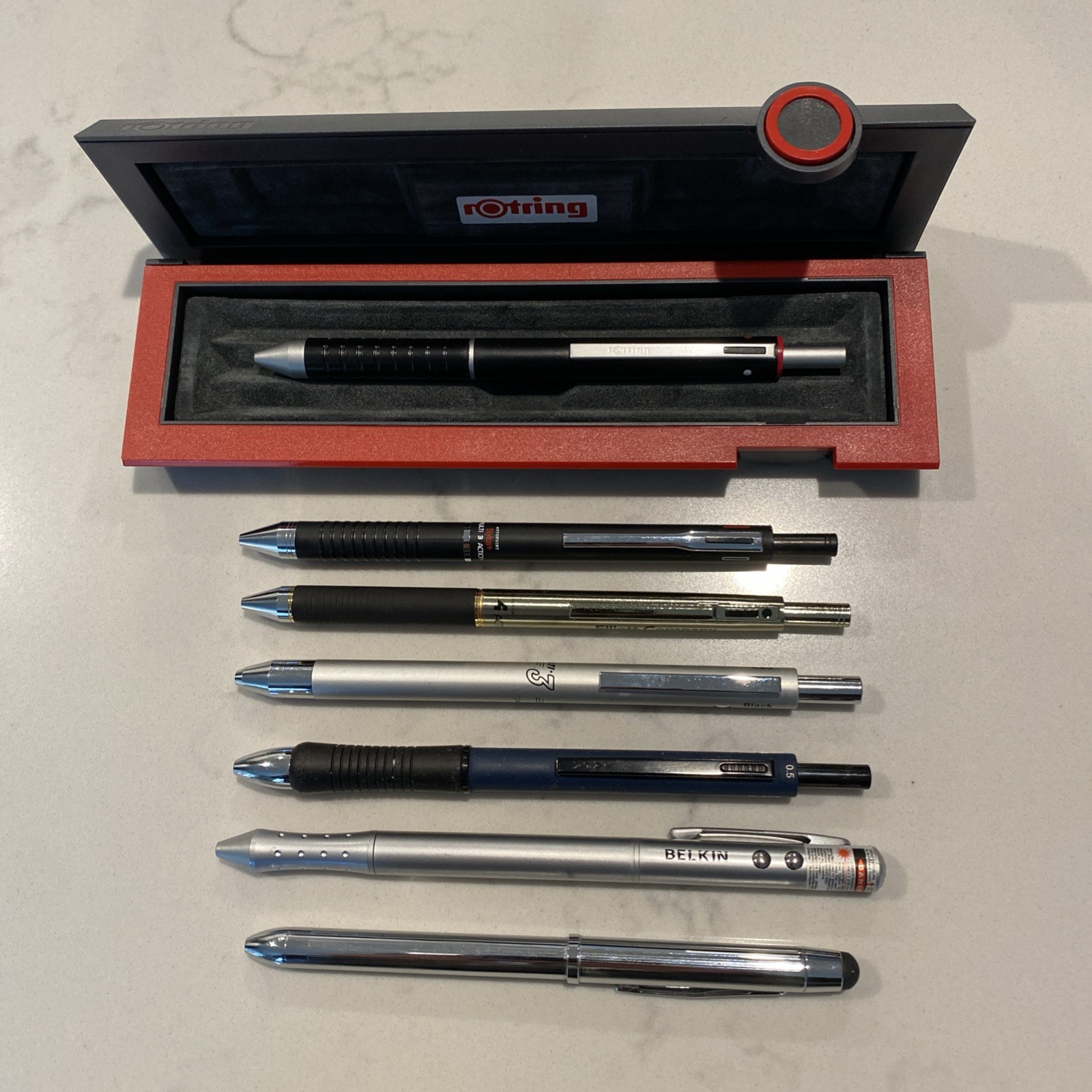 Lot X 7 Multi Function Pen Pencil Trio Quad Rotring Staedtler Yafa Belkin Cross