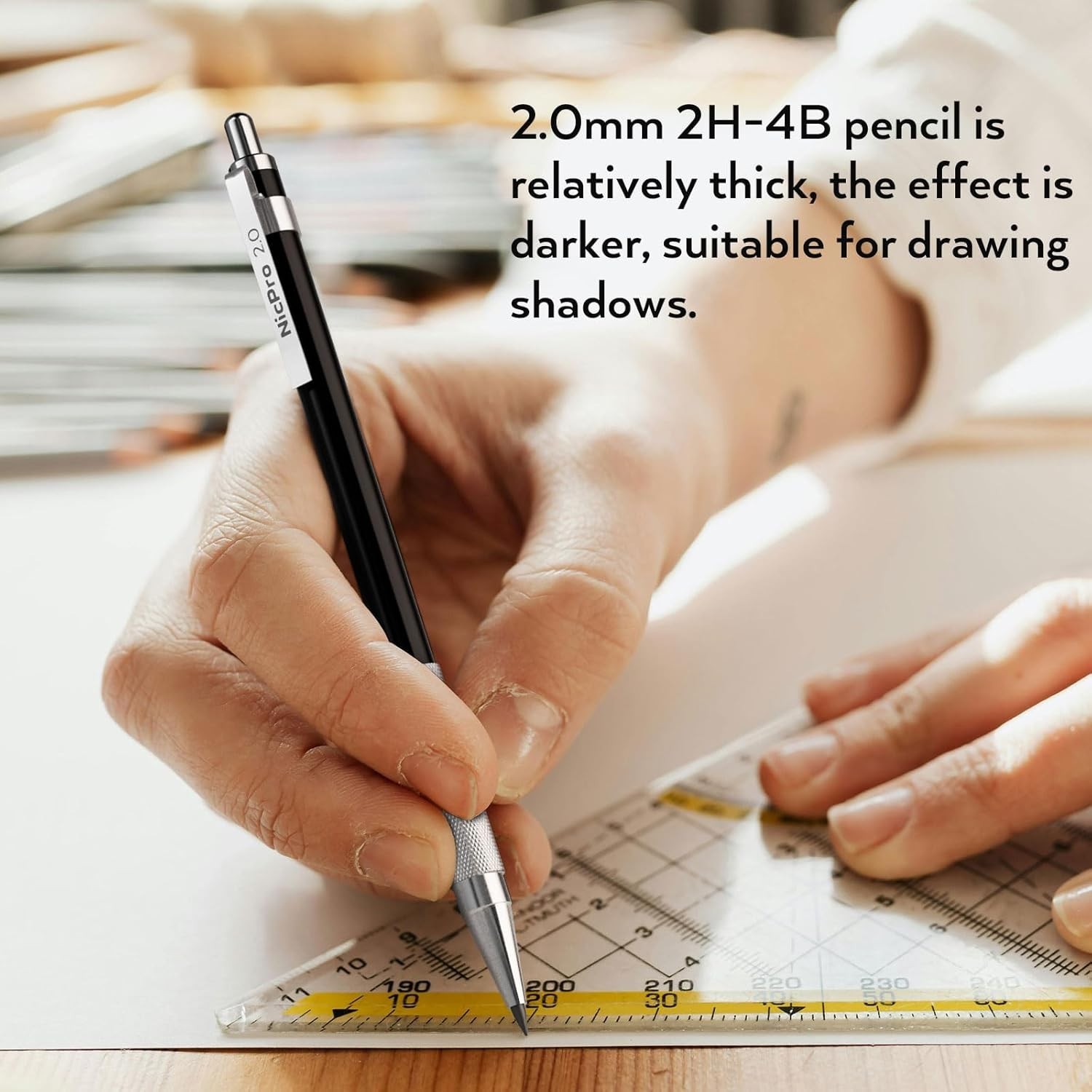 33PCS Metal Mechanical Pencil Set for Artists in an Elegant Leather Case