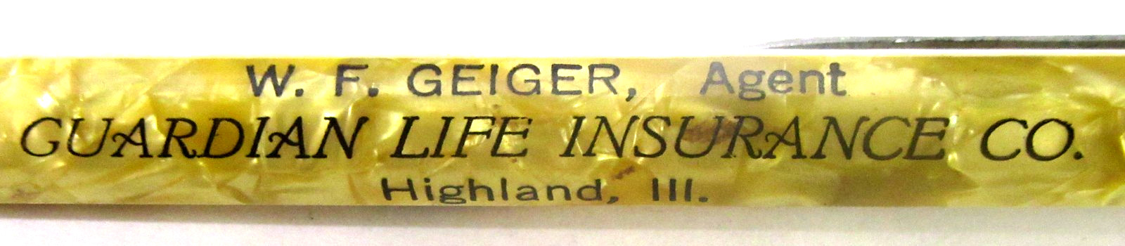 1930’s Geiger GUARDIAN LIFE INSURANCE Highland Illinois Mechanical Pencil