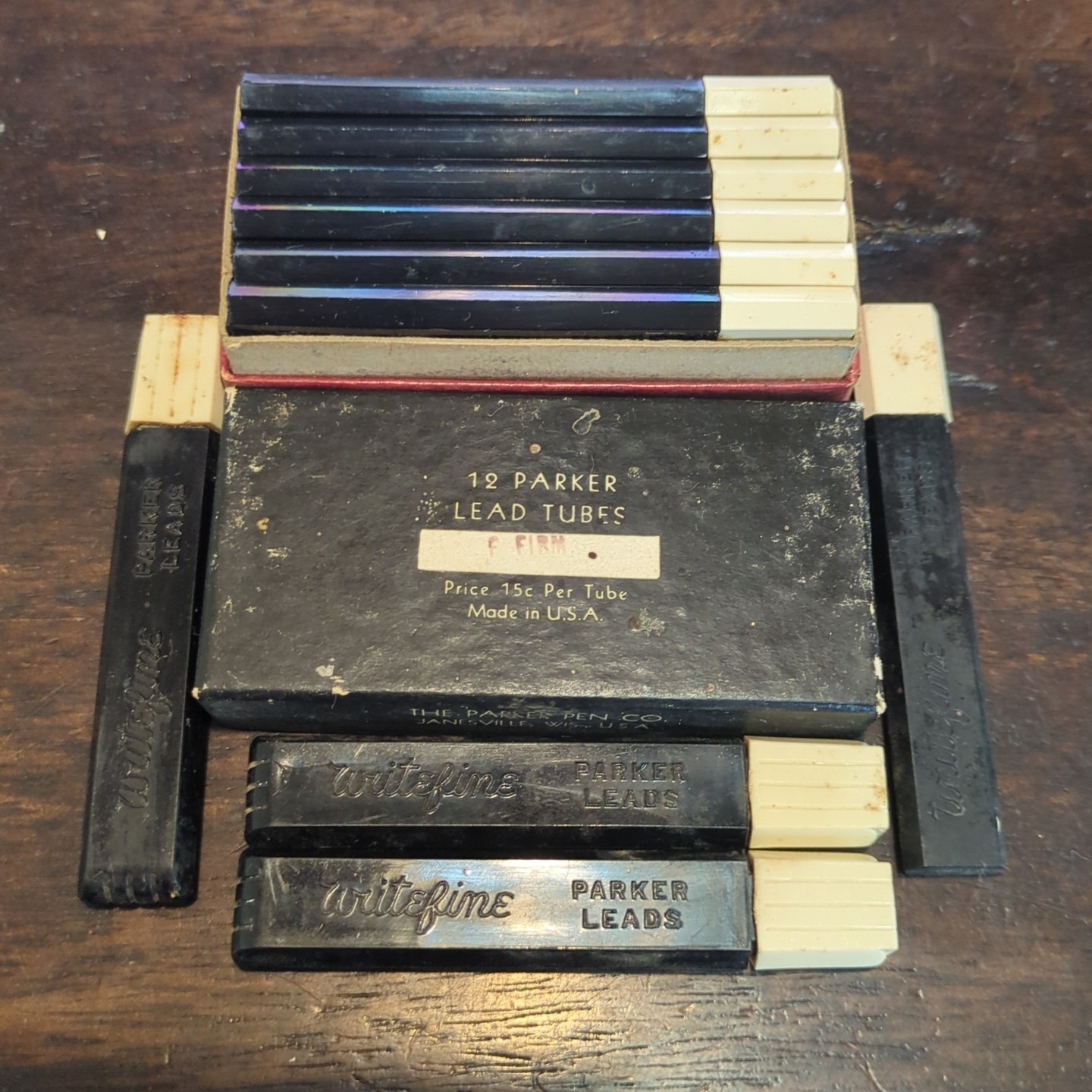 16 x Vintage PARKER Writefine 2 3/4″ Mechanical Pencil Lead NOS Red, F, MED, 2H
