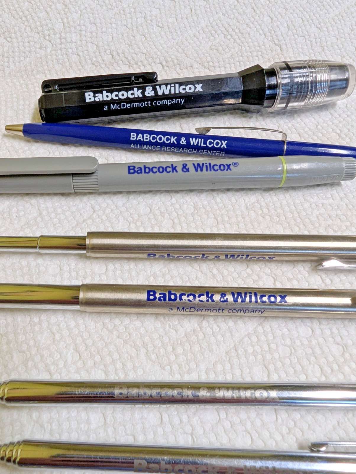 Babcock & Wilcox B&W Mechanical Pencil Pen Pointers Pen Light Variety Lot Vtg