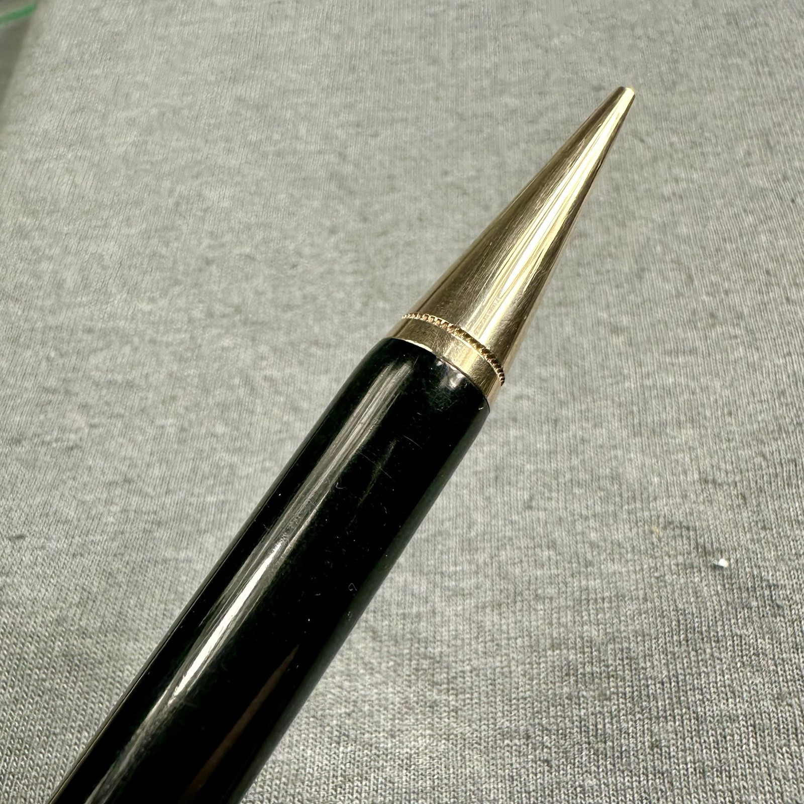 Vintage Parker Duofold Mechanical Pencil Gleaming Black Gold Filled Trim
