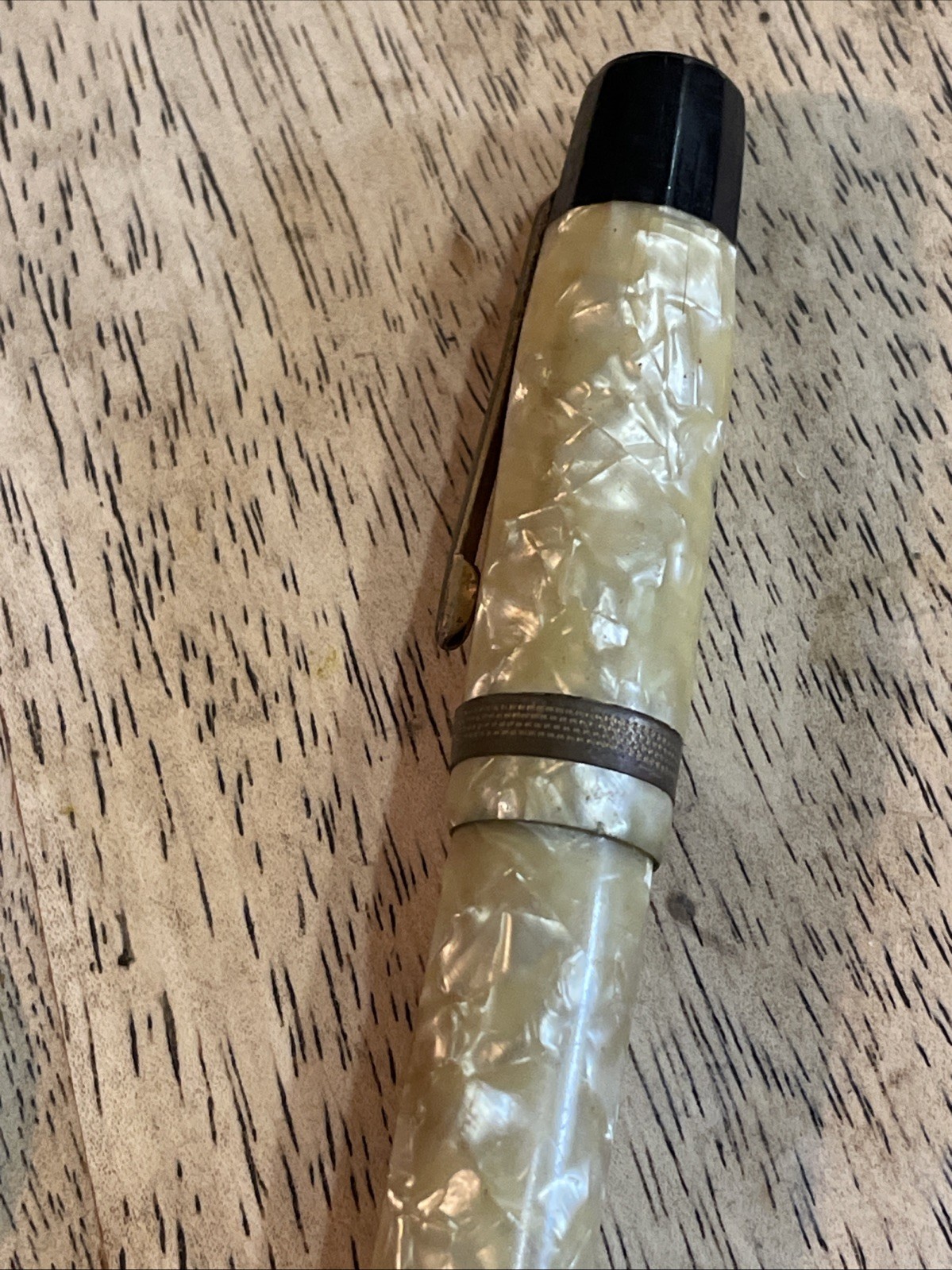 Vintage Fountain Pen WearEver Durex? Cream Mother of Pearl Celluloid AS IS