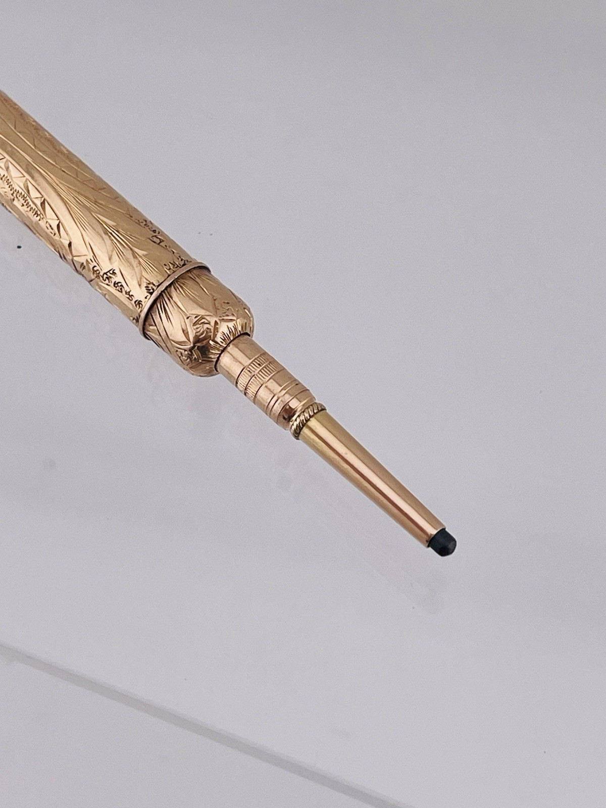 Vintage Tiffany & Co. Engraved Retractable Pencil Pendant, 14k Rose Gold. 18.6g