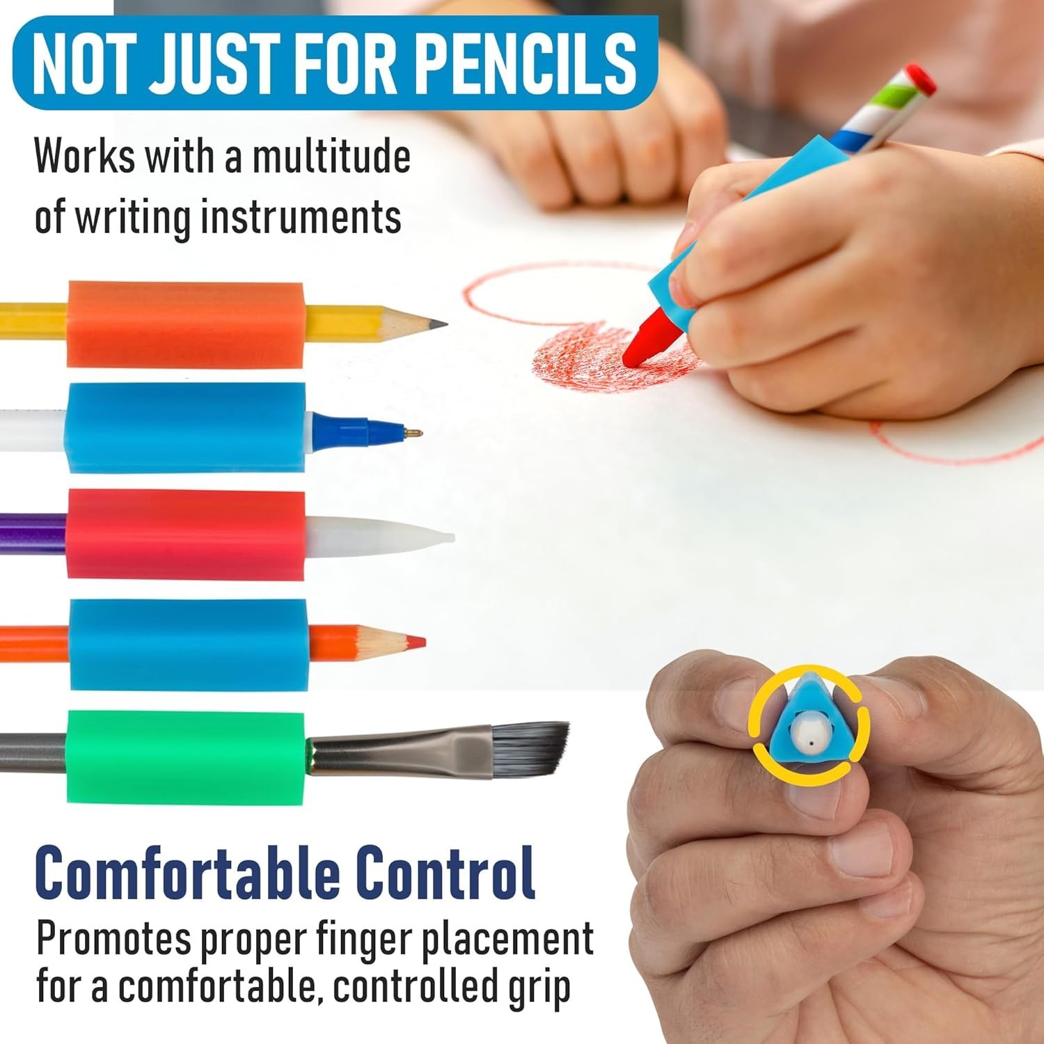 Ergonomic Triangle Pencil Grips, 200 Count