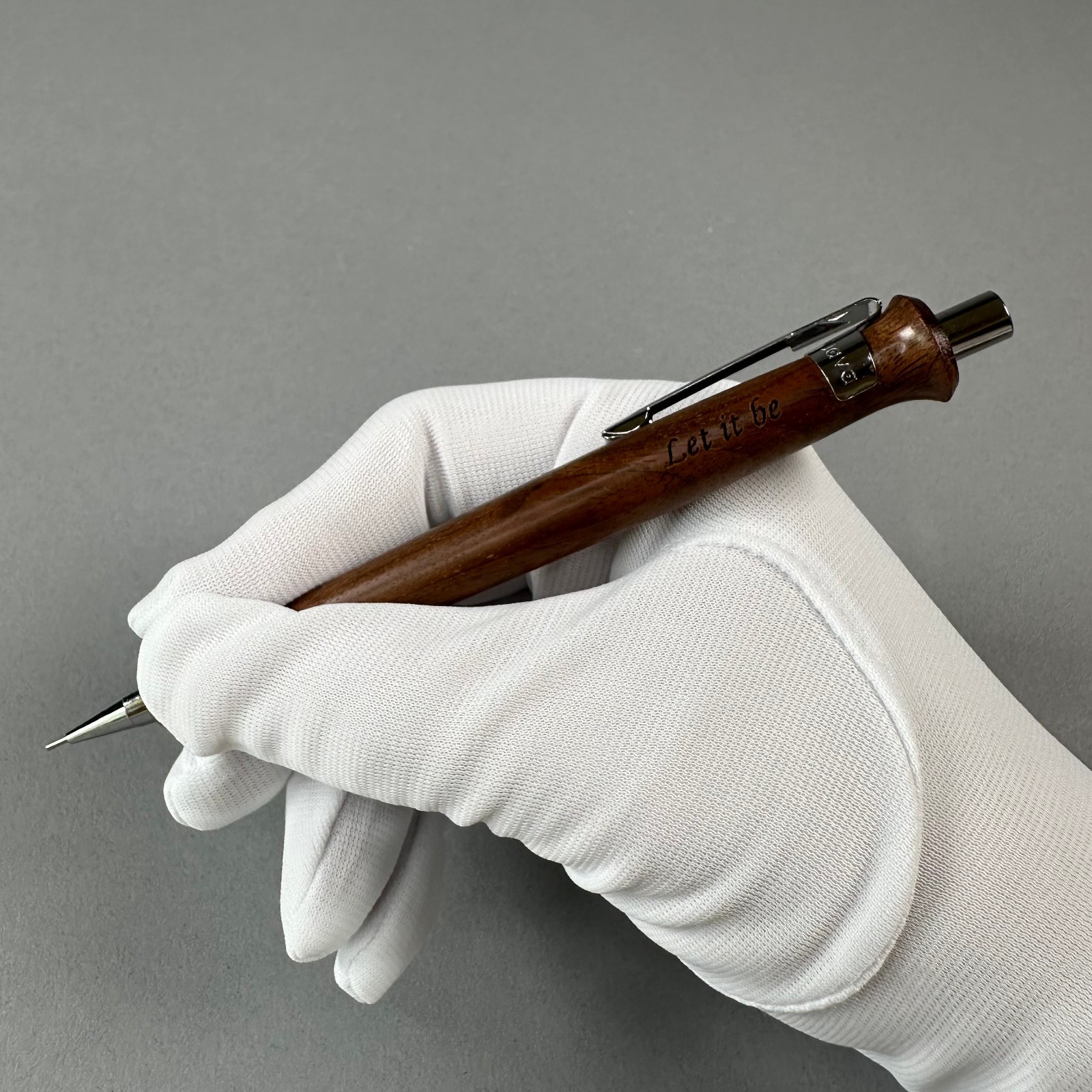 Handmade Walnut Wood Mechanical Pencil 0.5mm “Let It Be” Handcrafted Pencil