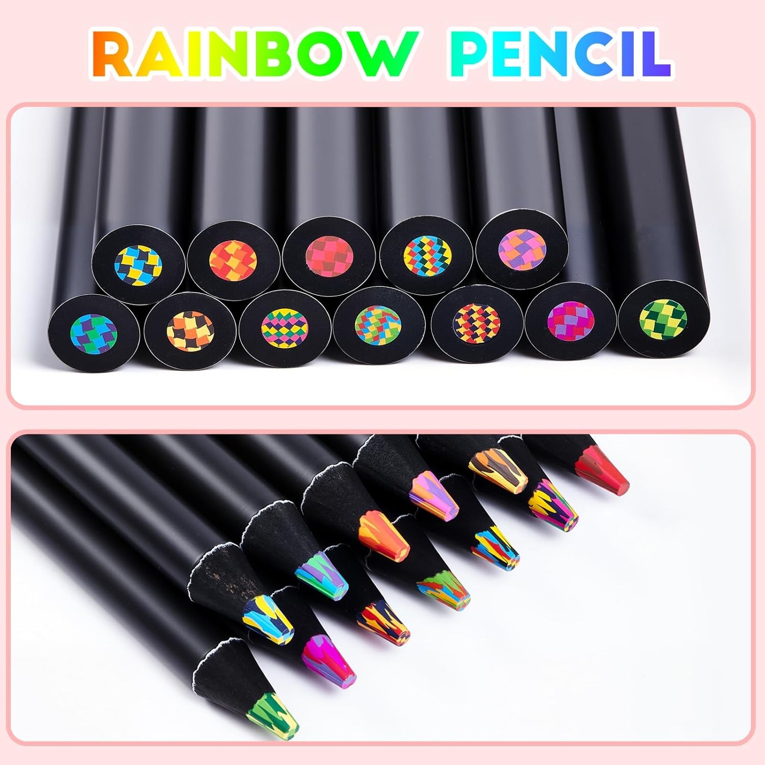 Stocking Stuffers,12 Rainbow Colored Pencils,Art Supplies for Multicolor