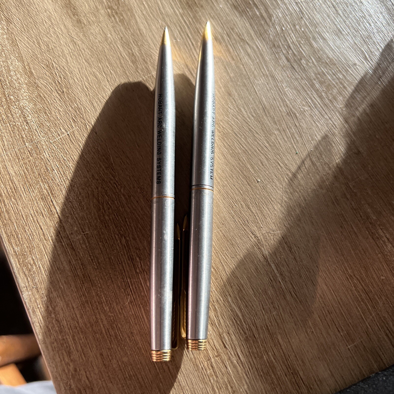 Parker 75 mechanical pencils (2)silver plated Metal “Hobart Arc Welding Systems”
