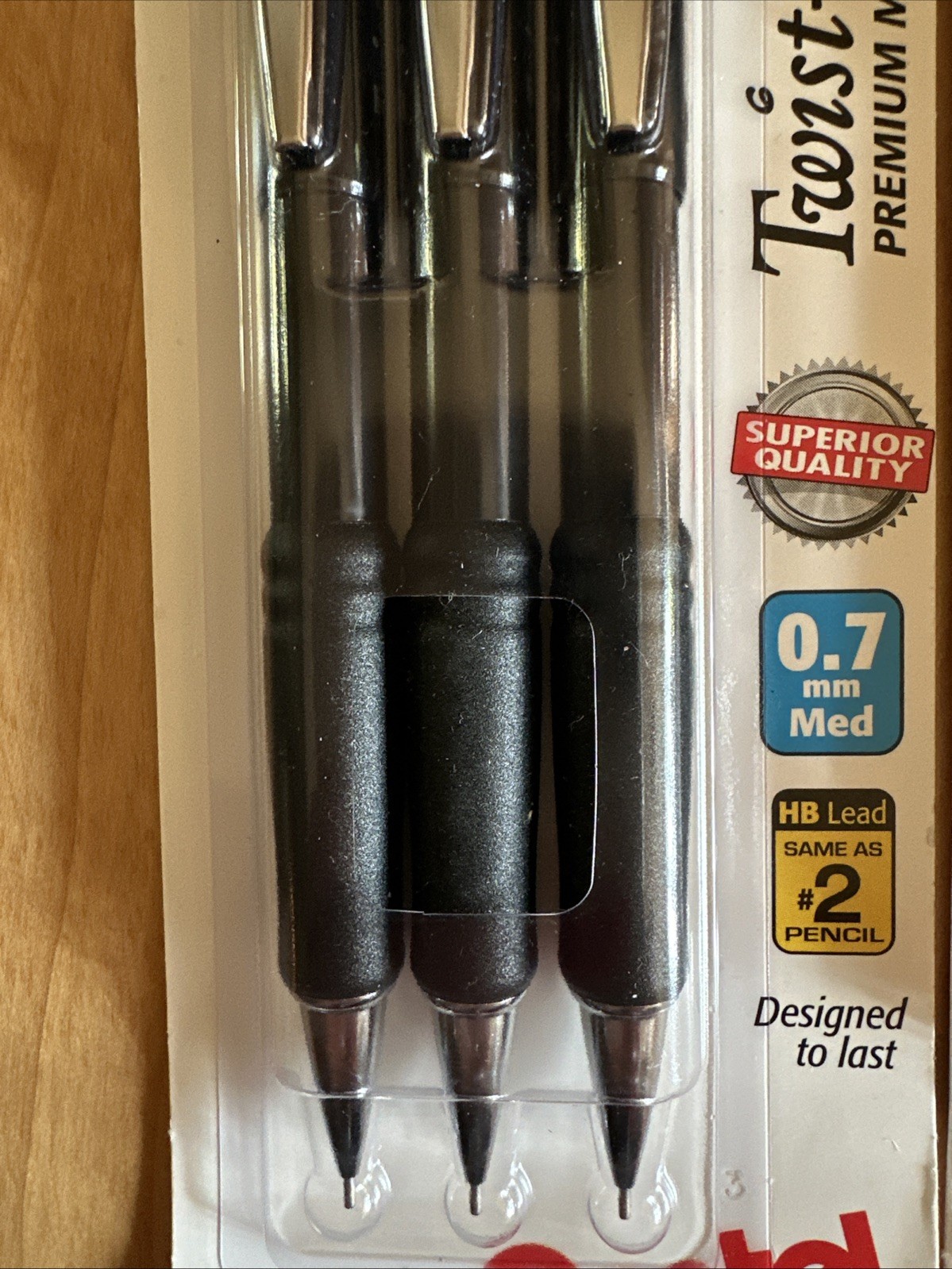 Pentel Twist-Erase III Mechanical Pencil 0.7mm Black Set of 3 w Clic Erasers LOT