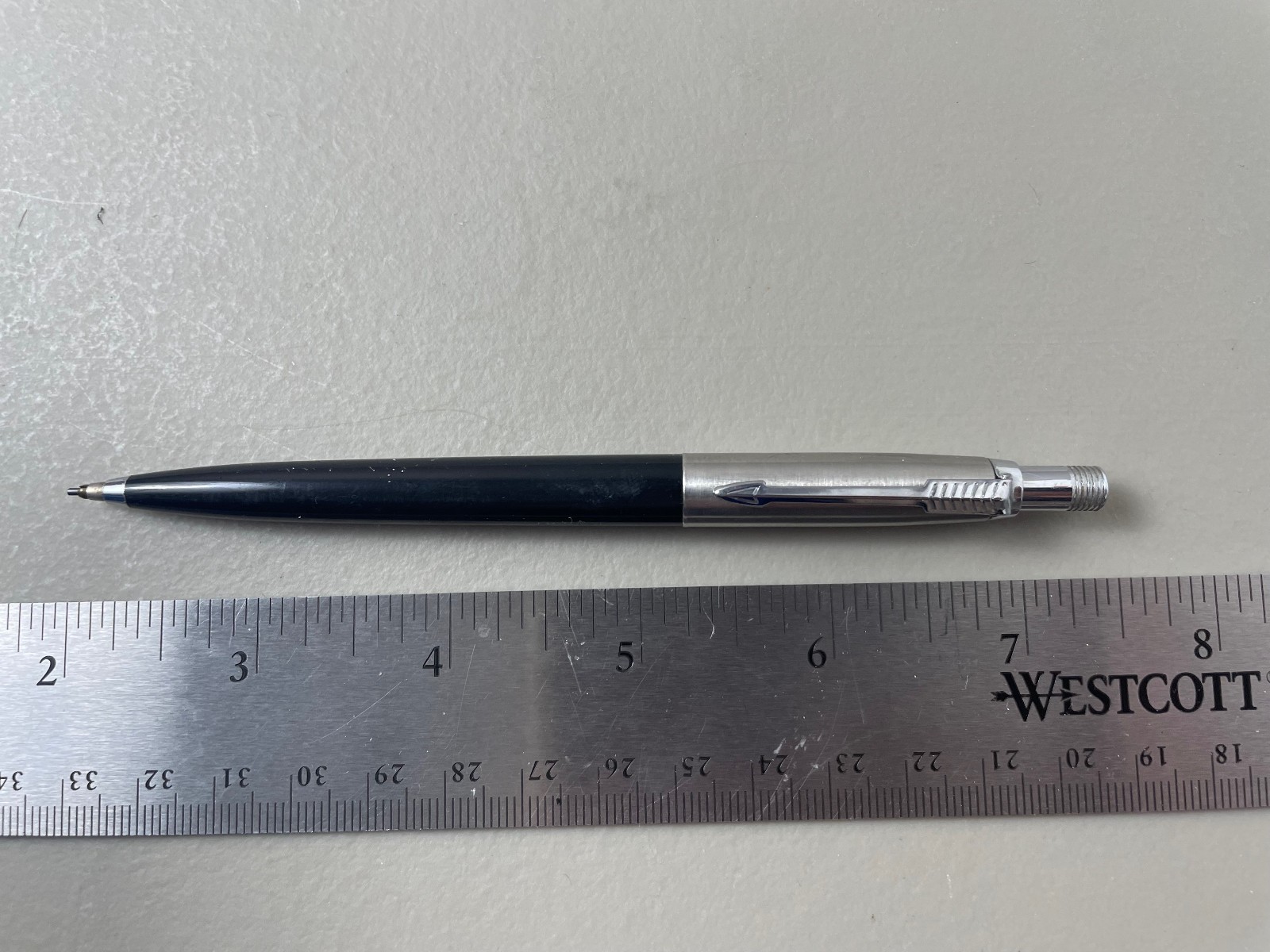 Vintage Parker Jotter cartridge mechanical pencil 0.9mm, black/brushed metal