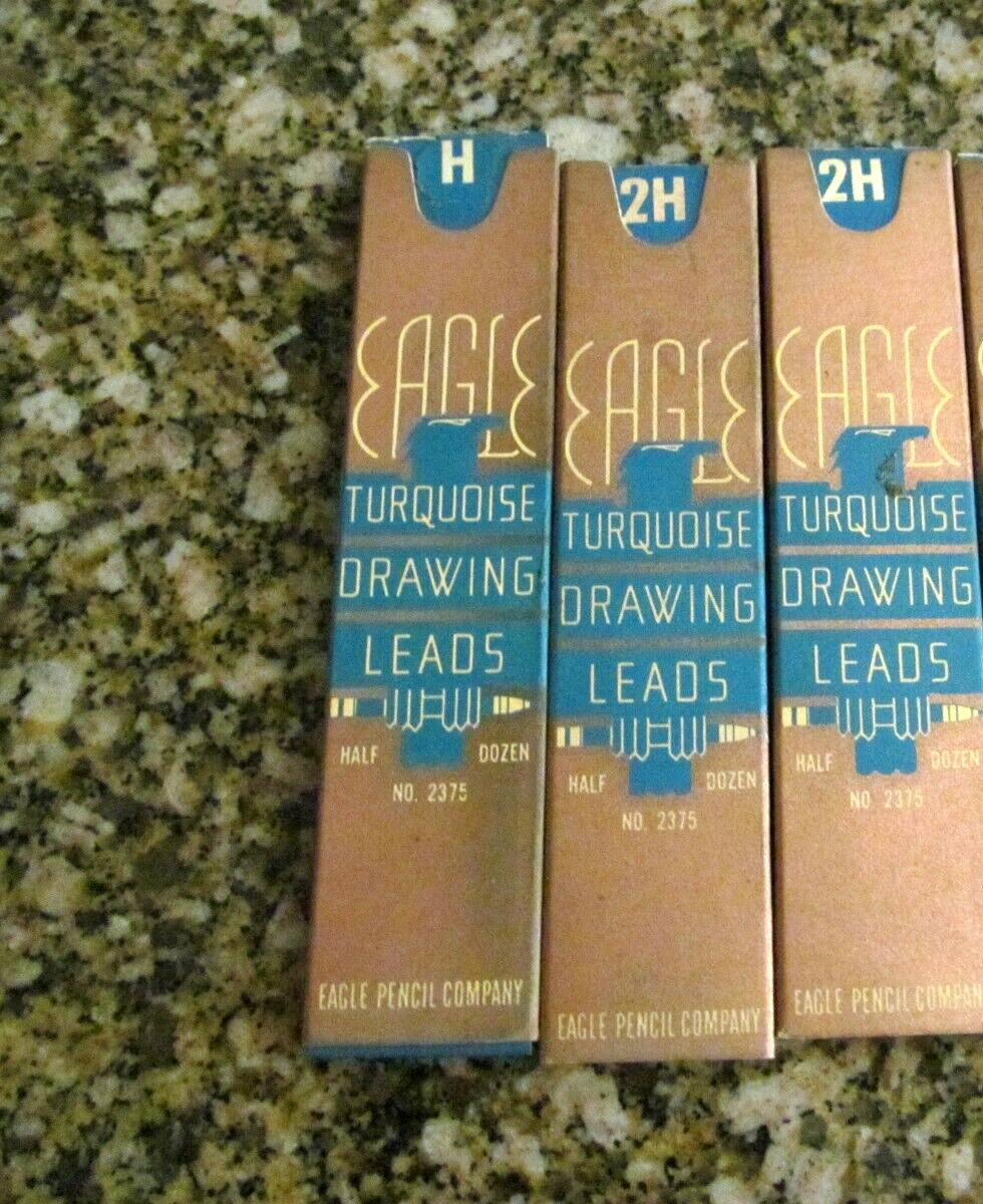 *4 Eagle Turquoise Drawing Leads No. 2375(2) 2H , 4H, H USA Made-Set Vintage