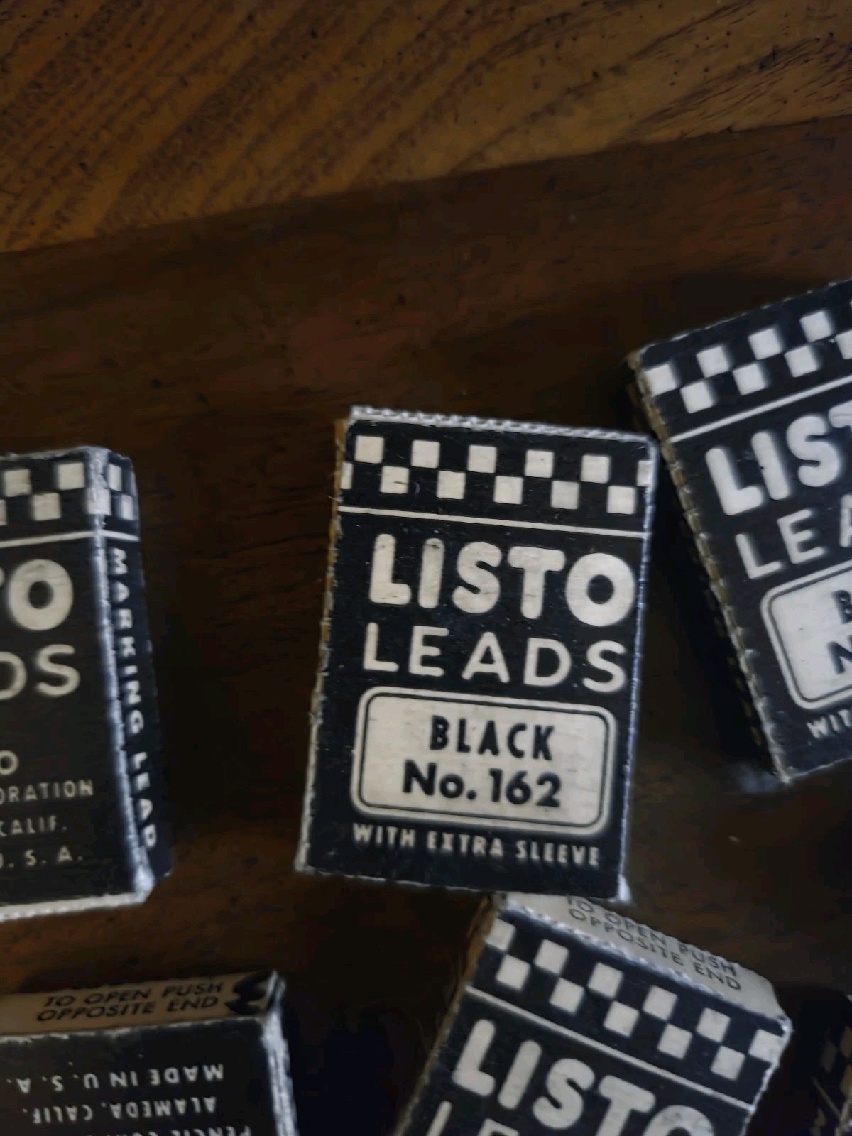 Vintage Listo Leads Black No. 162 Pencil Corporation Full Box