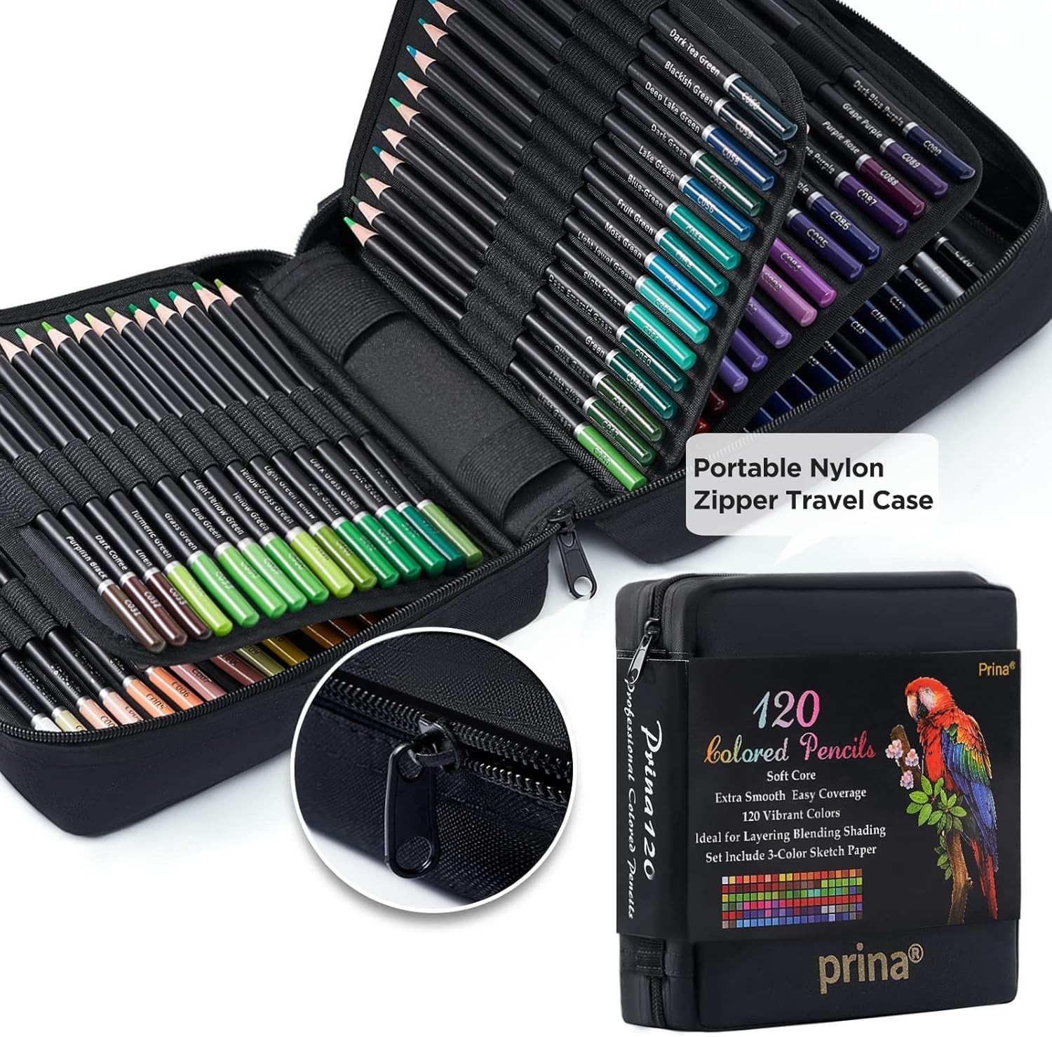 PRINA Art Supplies 120 Colors Colored Pencils Set for Adults Multicolor