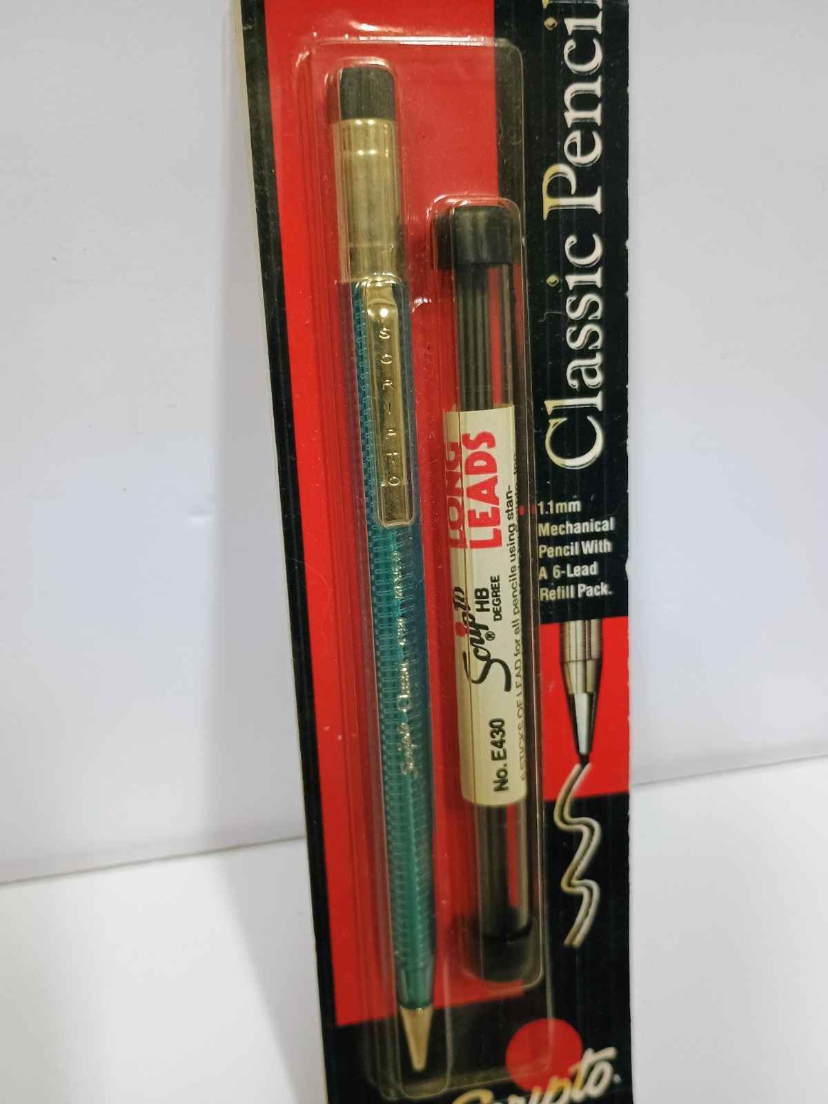 Vintage Scripto Classic Pencil & Long Lead Pack 1991 Blue Clear B319 02319 NEW