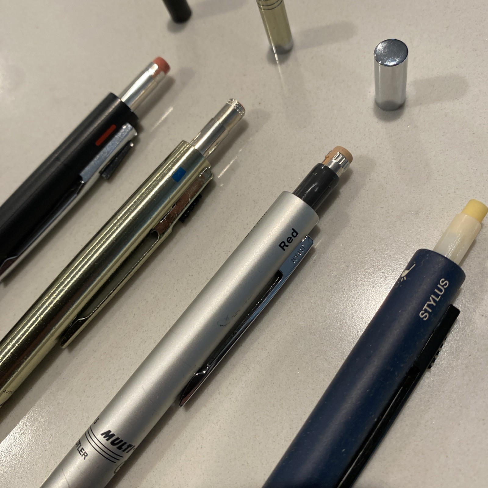 Lot X 7 Multi Function Pen Pencil Trio Quad Rotring Staedtler Yafa Belkin Cross