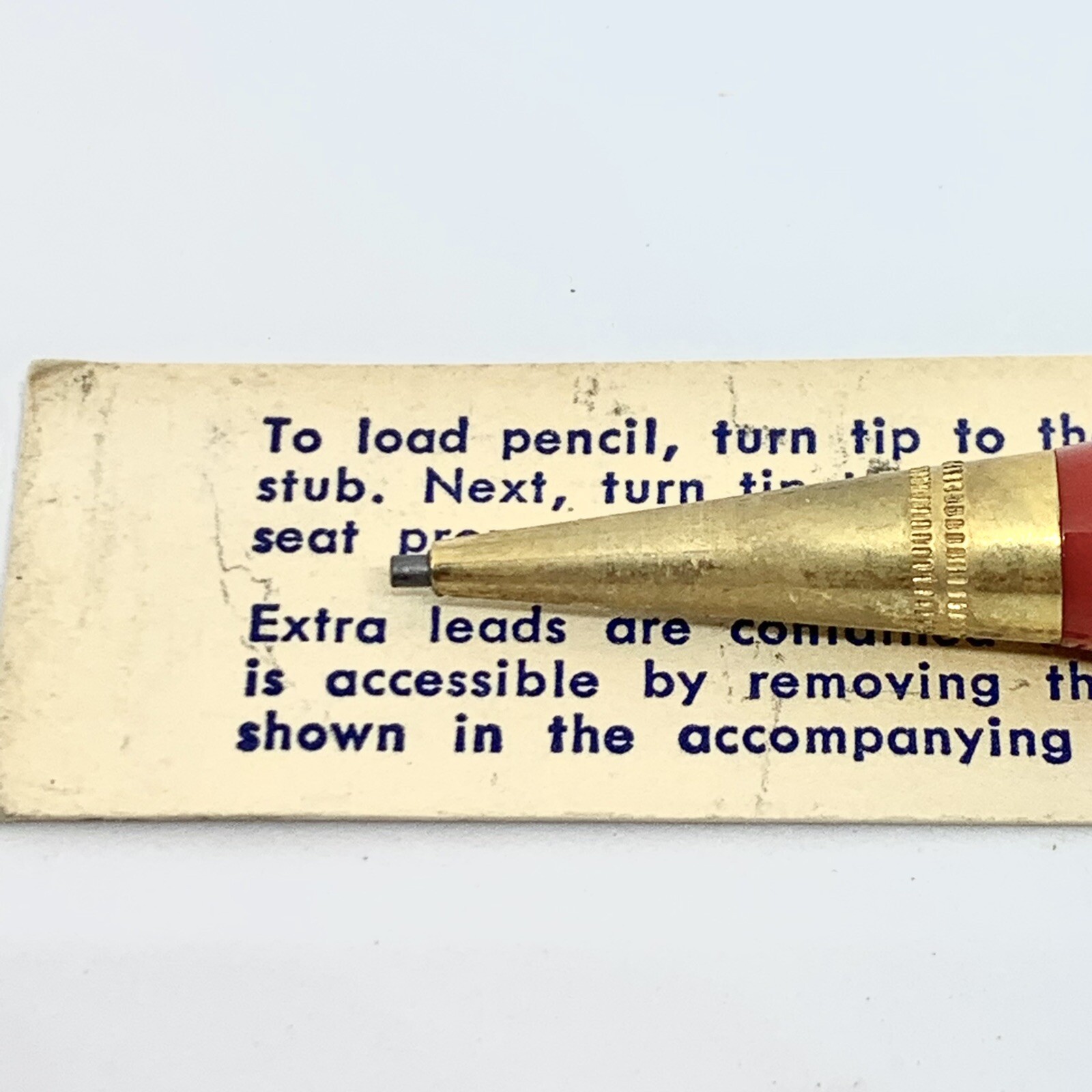 Vintage Redipoint Mechanical Pencil Advertising Automotive Bakelite White & Red