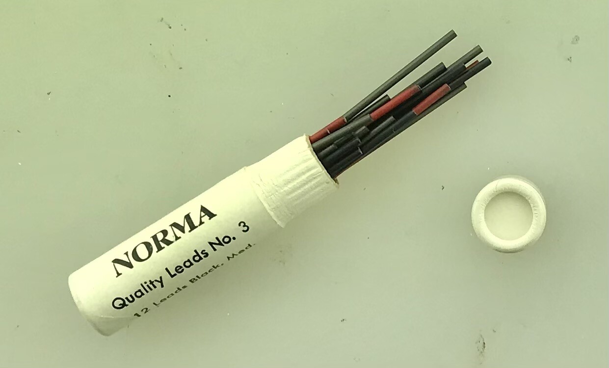 Tube w 12 Black 6 Red 6 Blue Norma Mechanical Pencil Leads New 1 1/2” 1.1 mm