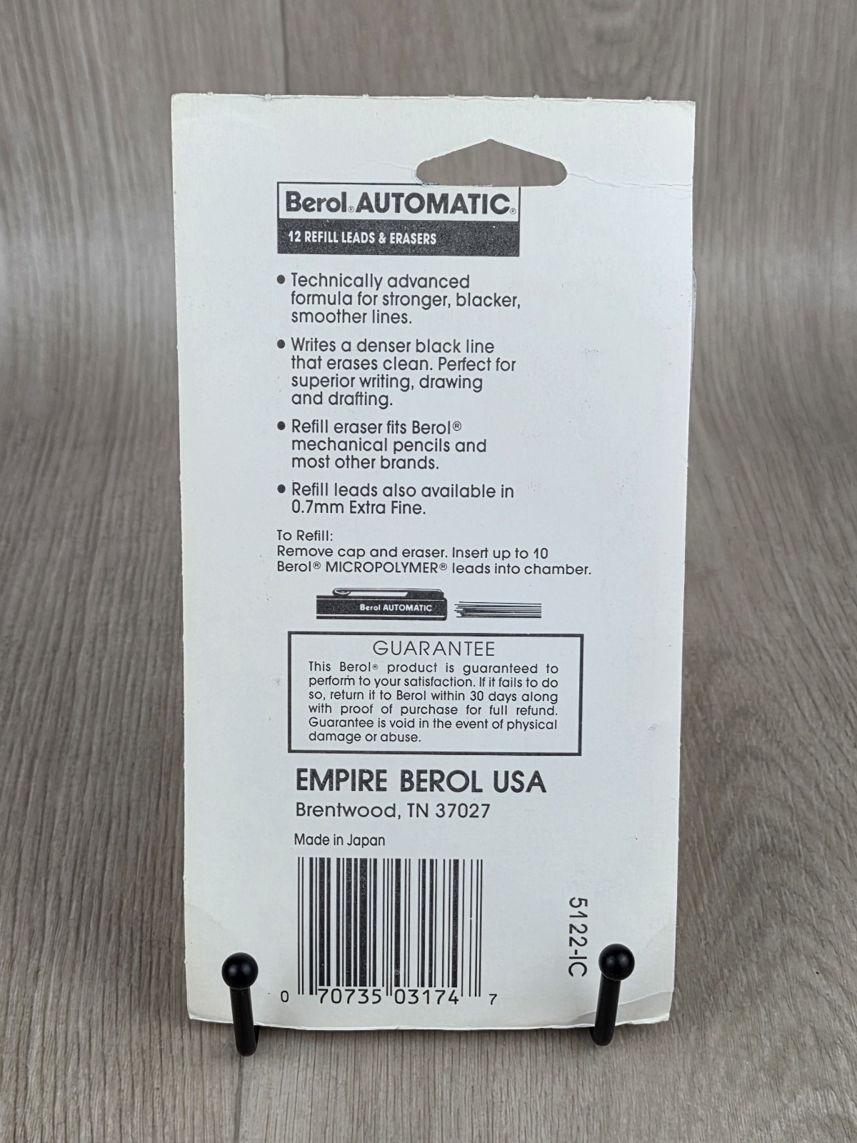 BEROL Automatic 0.5mm 12 Tubes-144 Leads & 12 Refill Erasers Ultra Fine JAPAN