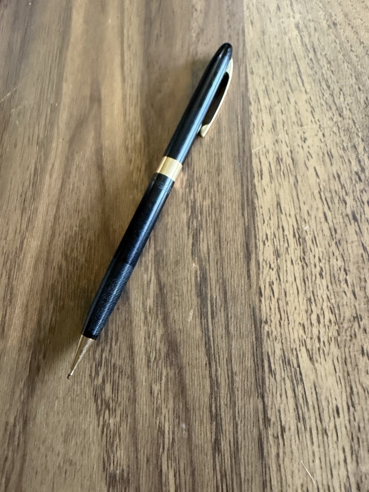 Vintage Sheaffer Mechanical Pencil, Black w/ Gold Trim – Works