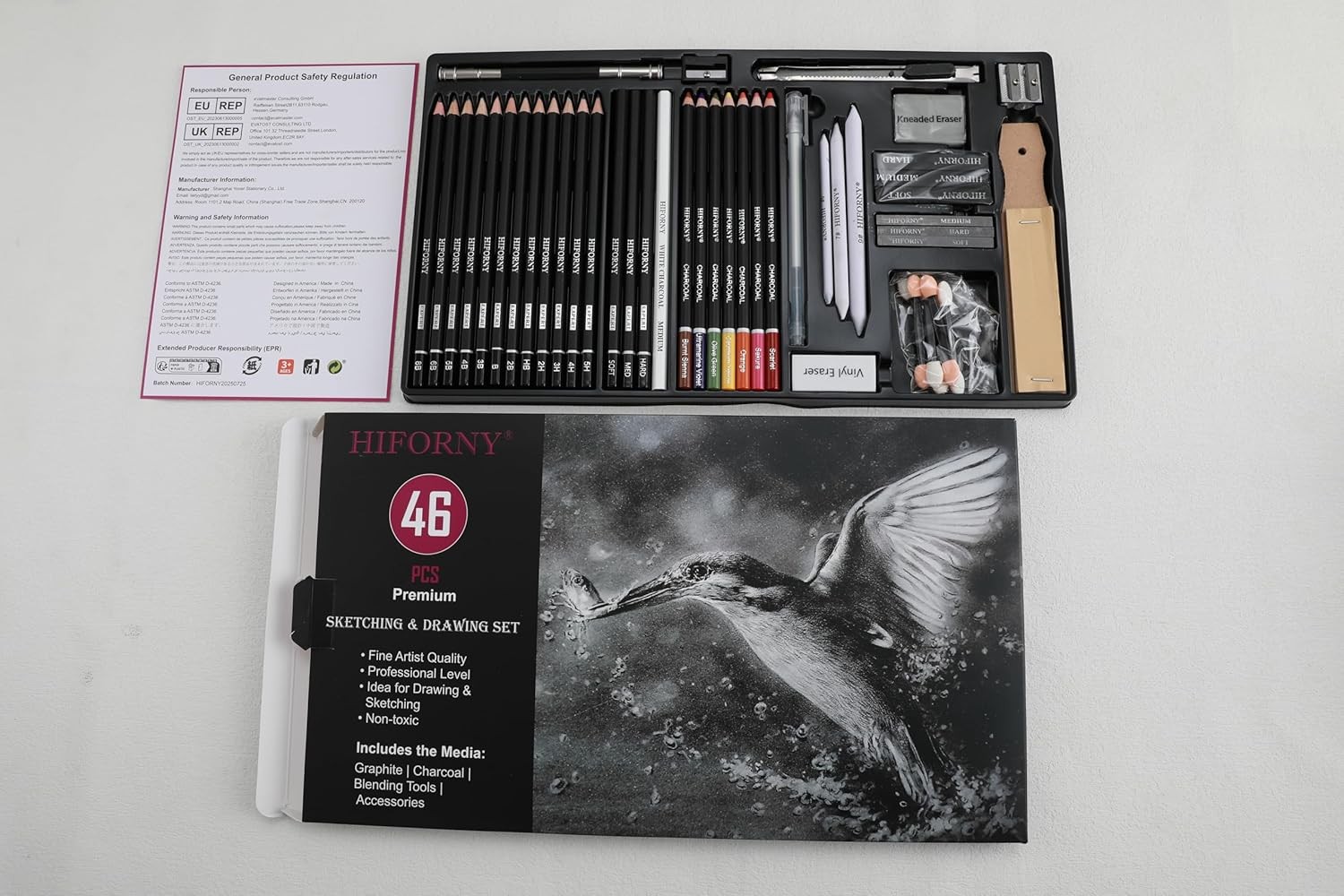 HIFORNY 46 PCS Sketching Drawing Pencil Set,Sketch Pencils Art Supplies with…