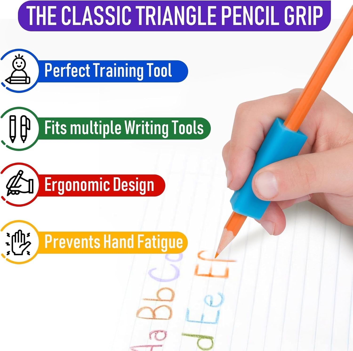 Ergonomic Triangle Pencil Grips, 200 Count