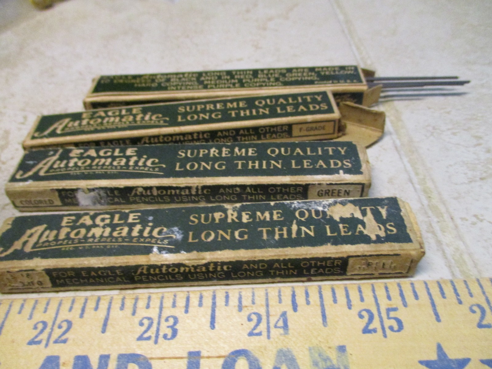 VTG Lot Eagle Automatic Long Thin Leads 75-16 Black F Grade Mechanical Penci L23