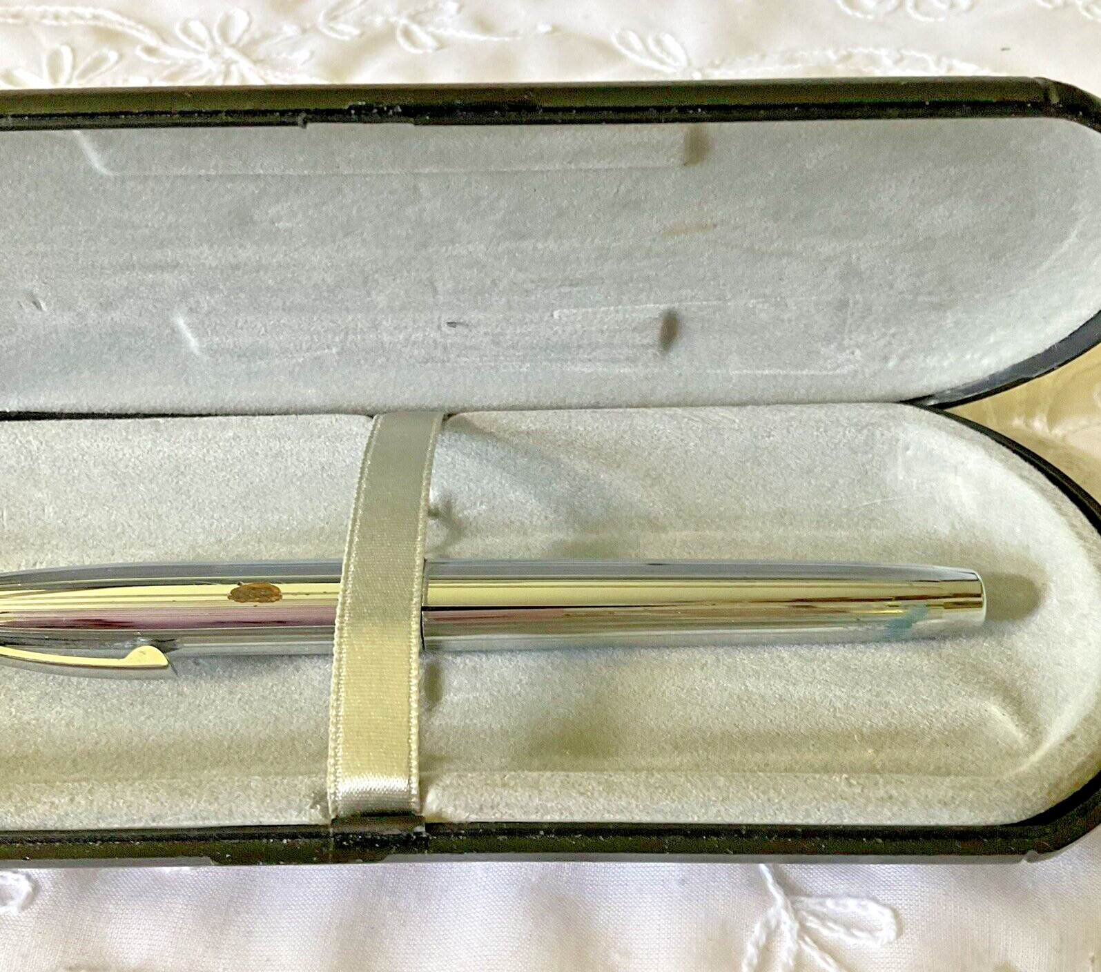 Shaeffer White Dot Tektor Fiber Marker Chrome USA Circa 1950 Needs Refill