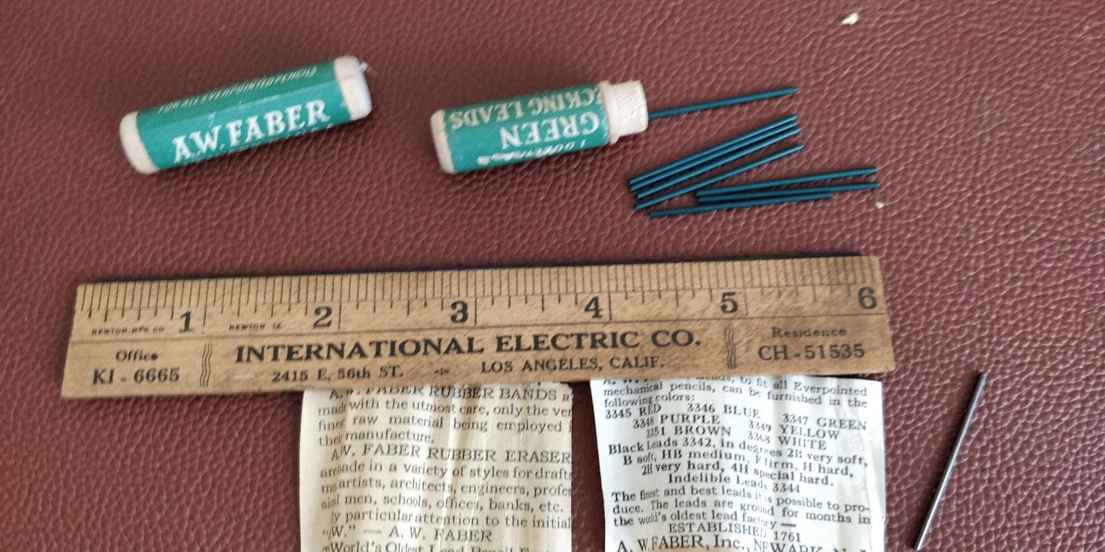 NOS Sealed A.W. Faber Green Checking Leads 3347 for everpointed pencils