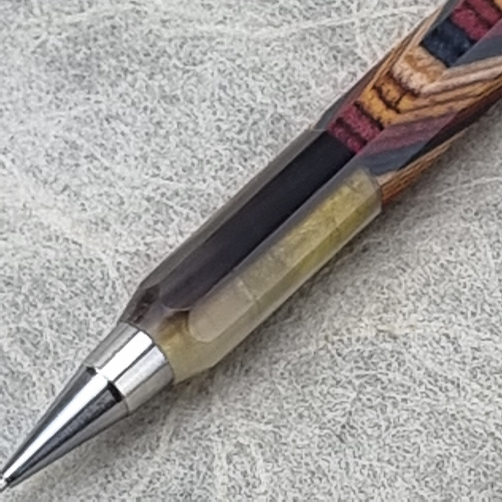 Hand Crafted Pentel P-205(0.5mm) Mechanical Pencil with Octagonal Buffalo Barrel