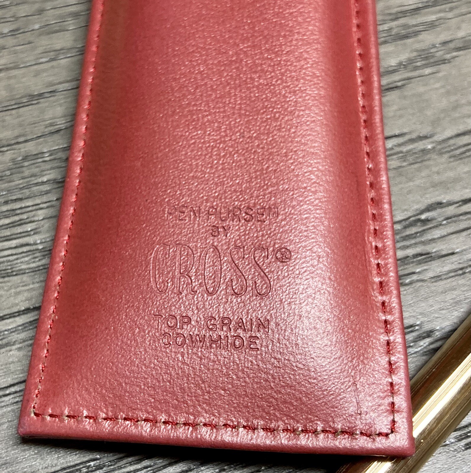 Vtg 14KGF CROSS Retractable Mechanical Pencil w/ Leather Rose Pink Case & Refill