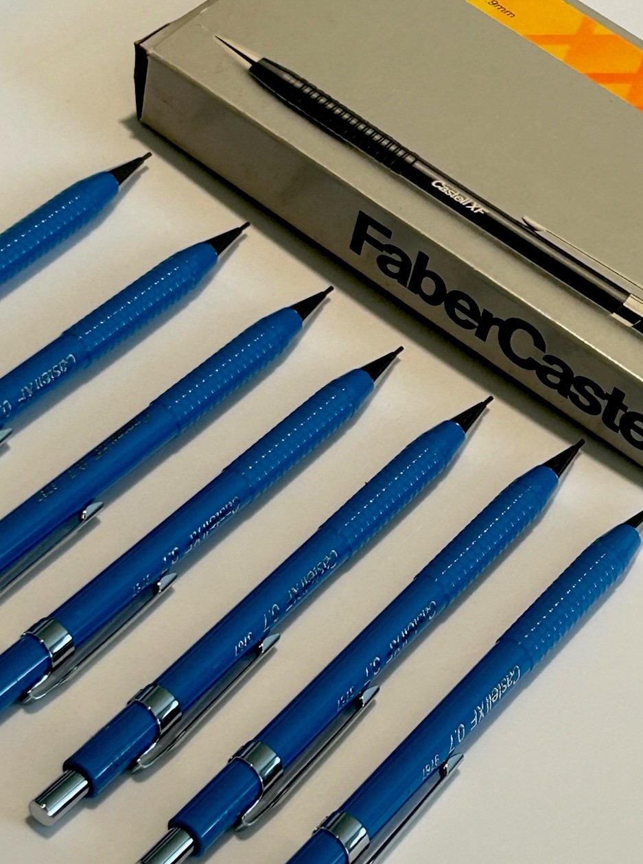Vintage Faber Castell XF 9767 (7) Mechanical Pencils 0.7mm blue Japan