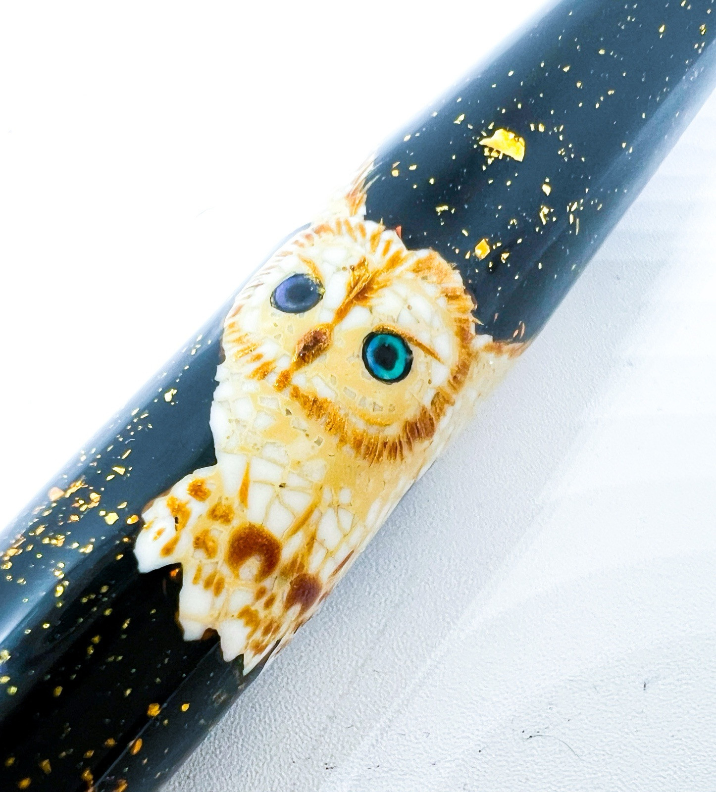 New Handmade Urushi Makie Egg Shell Owl Mechanical Pencil automatic lead Fill