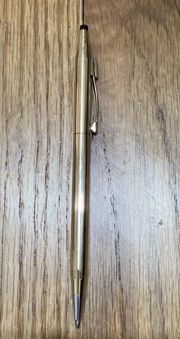 CROSS 3 Ruby 14K Gold Filled Pen With Cloth Sleeve, Case All Original