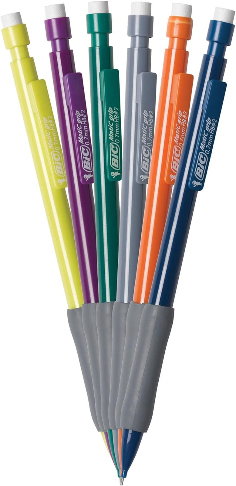 BIC Mechanical Pencil Xtra Comfort, 0.5 Mm, Assorted Barrel (BICMPFGP61), 6 Coun